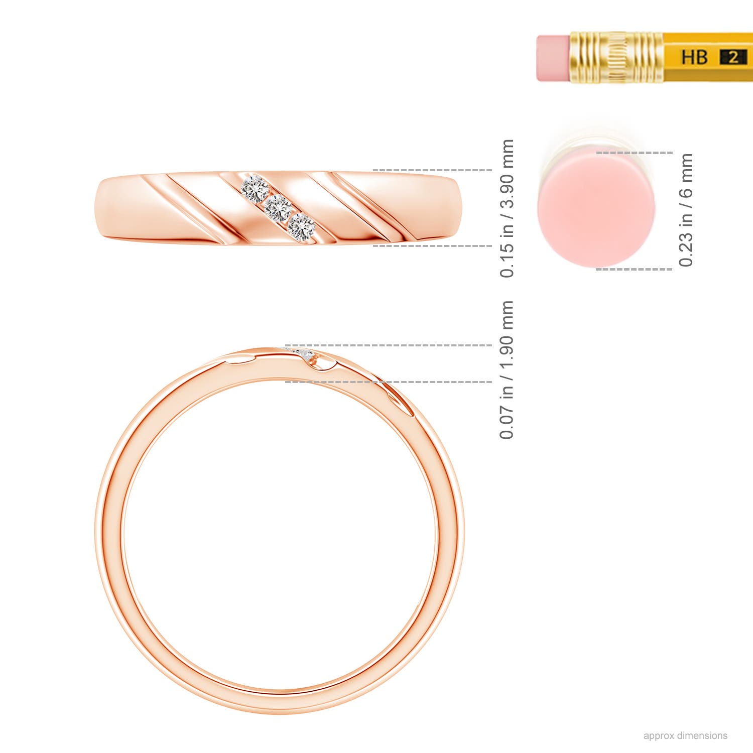 I-J, I1-I2 / 0.04 CT / 14 KT Rose Gold