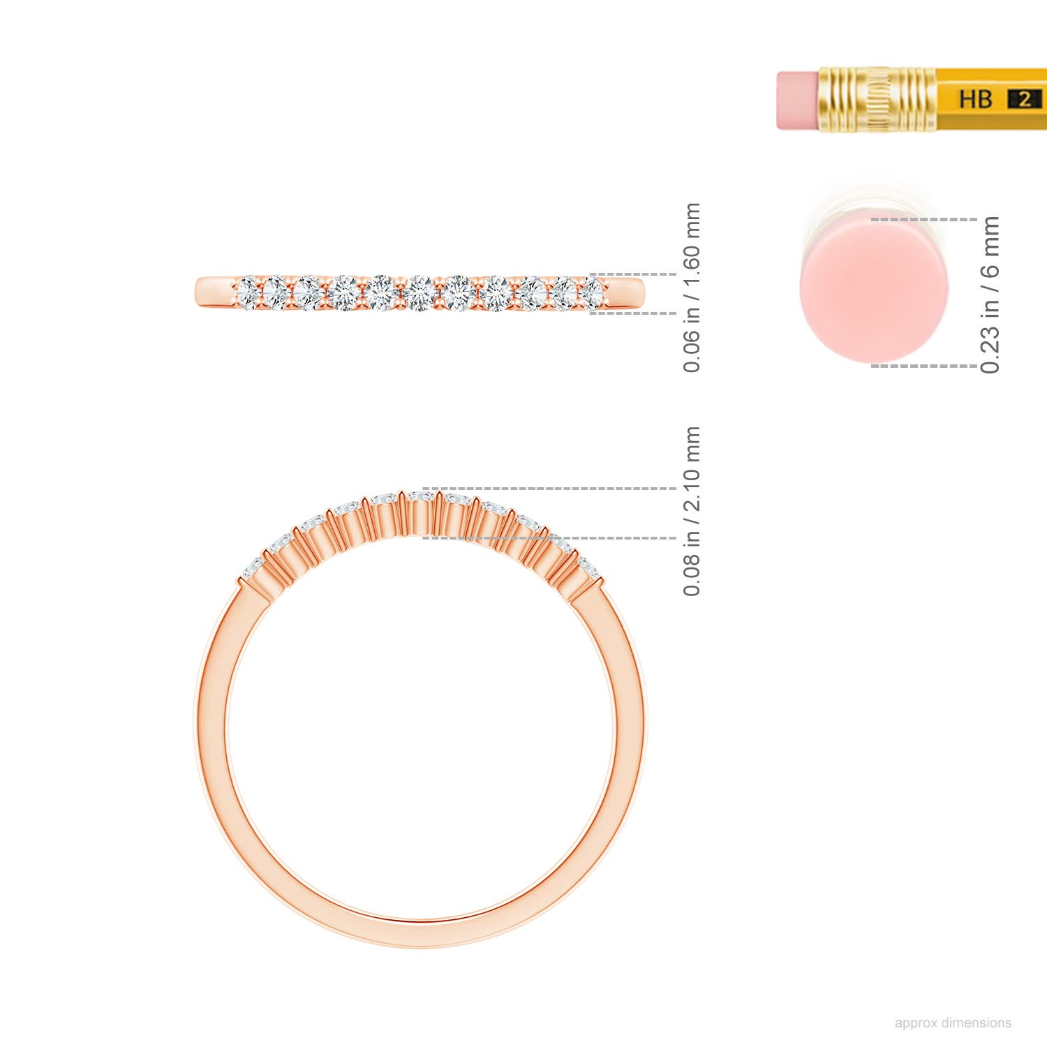 G, VS2 / 0.15 CT / 14 KT Rose Gold