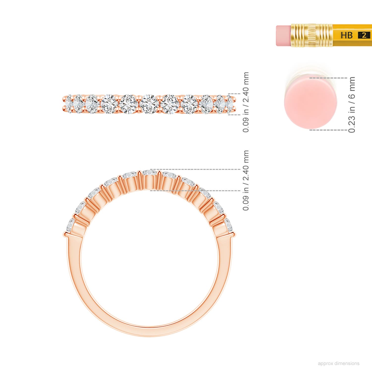 H, SI2 / 0.57 CT / 14 KT Rose Gold