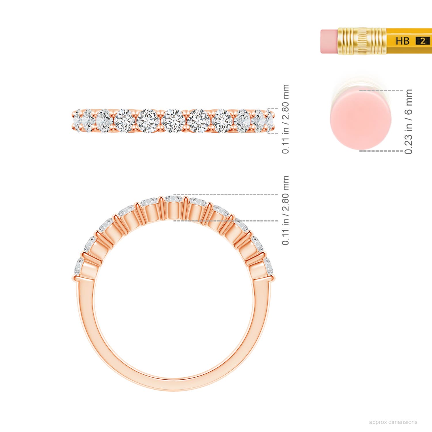 H, SI2 / 0.76 CT / 14 KT Rose Gold