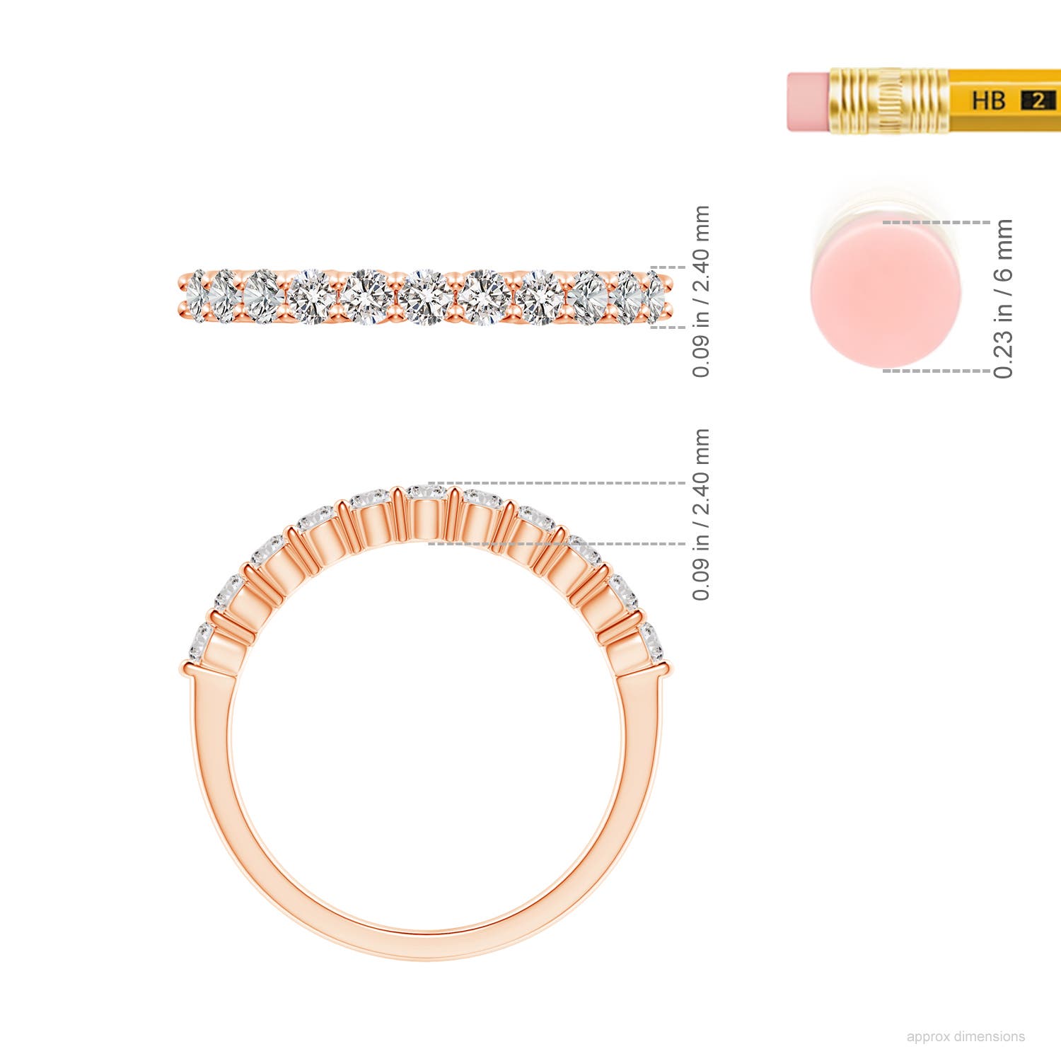 I-J, I1-I2 / 0.57 CT / 14 KT Rose Gold