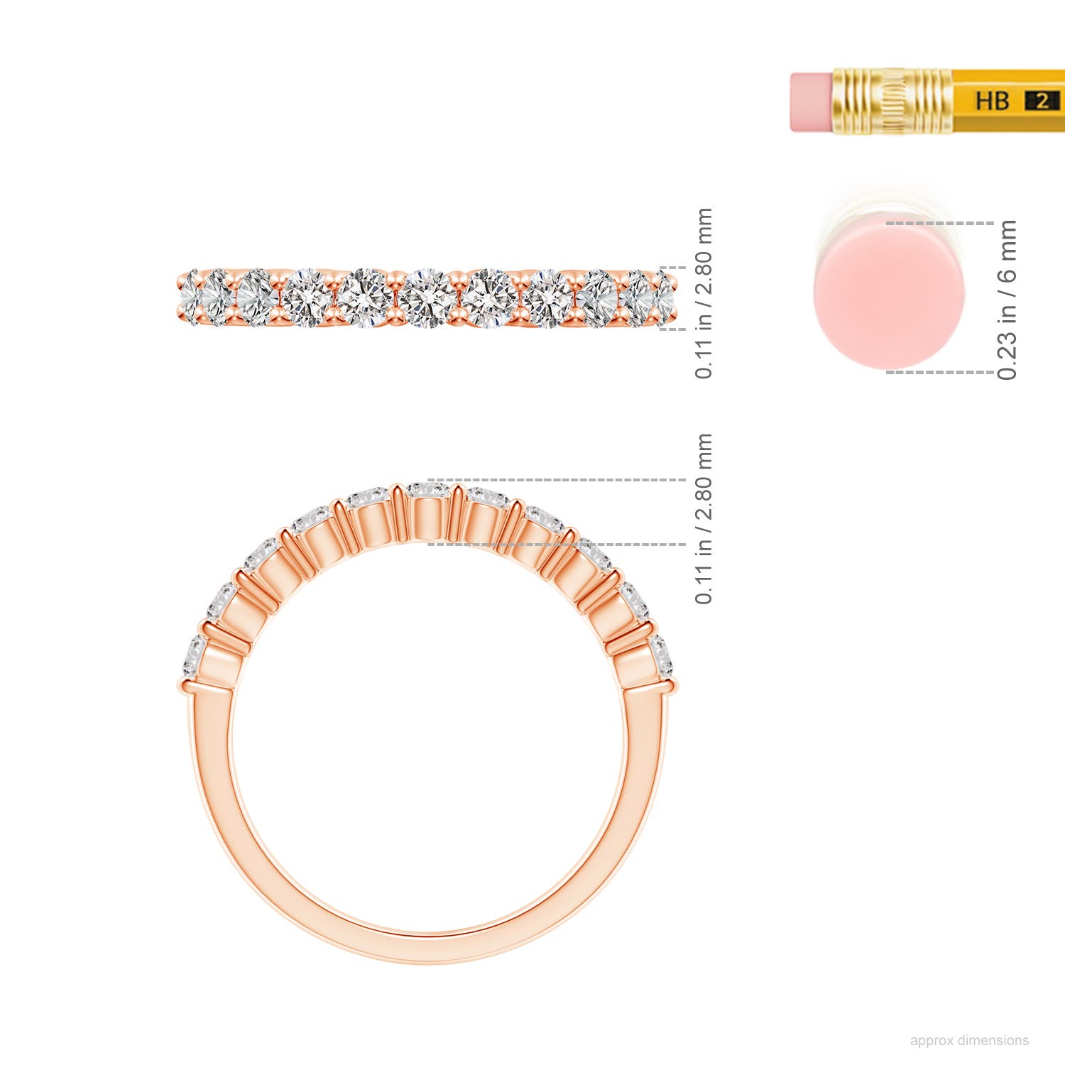 I-J, I1-I2 / 0.76 CT / 14 KT Rose Gold