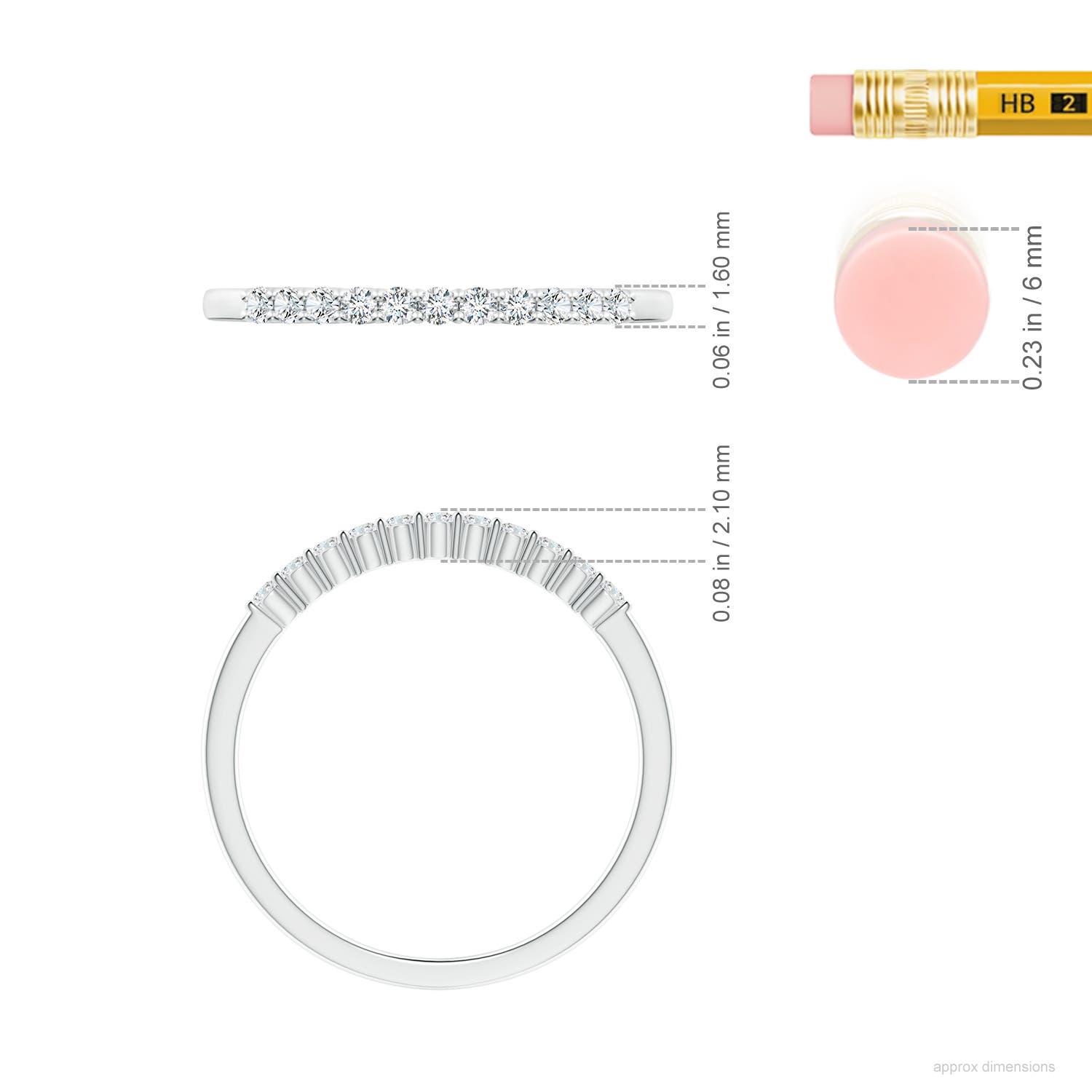 G, VS2 / 0.15 CT / 14 KT White Gold