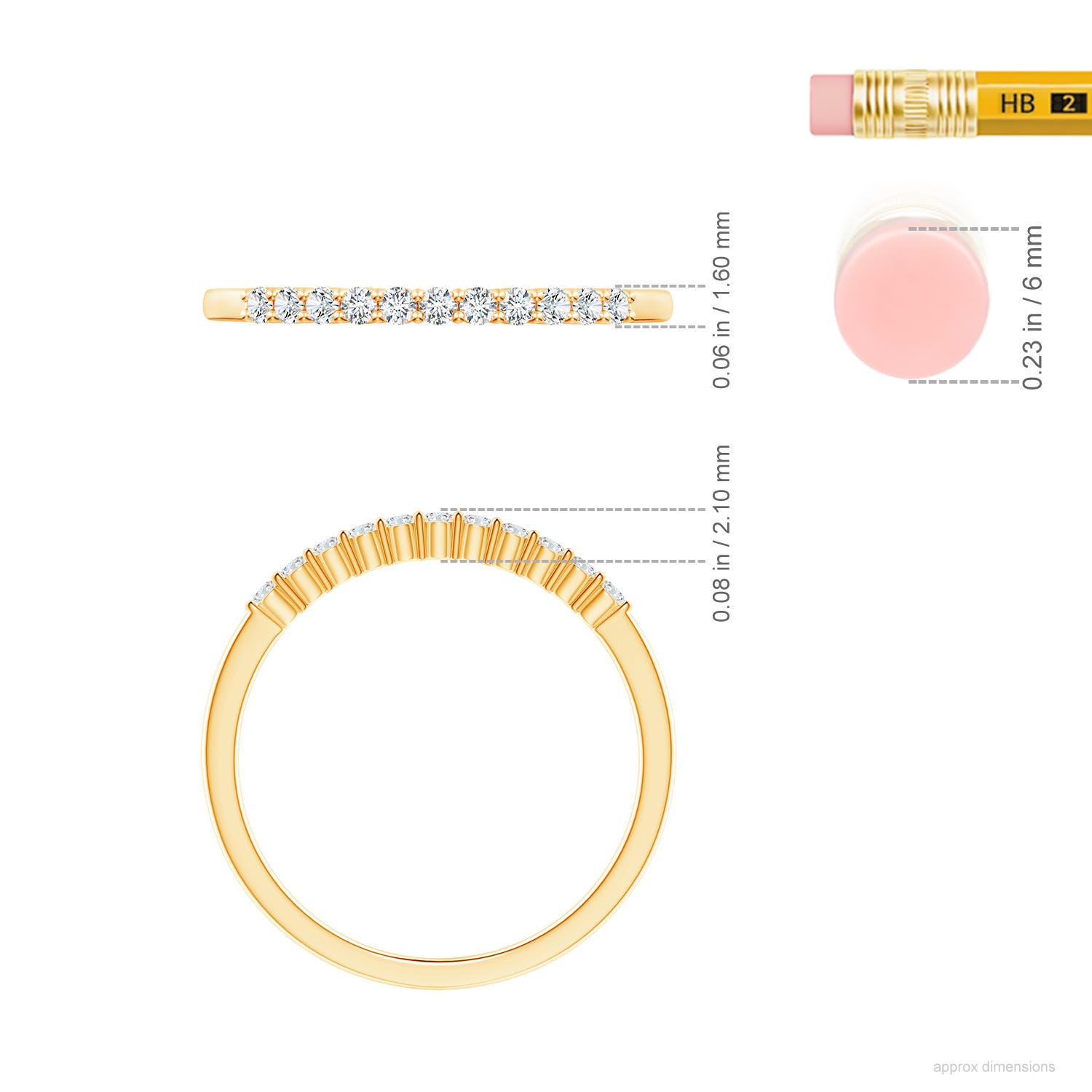 G, VS2 / 0.15 CT / 14 KT Yellow Gold