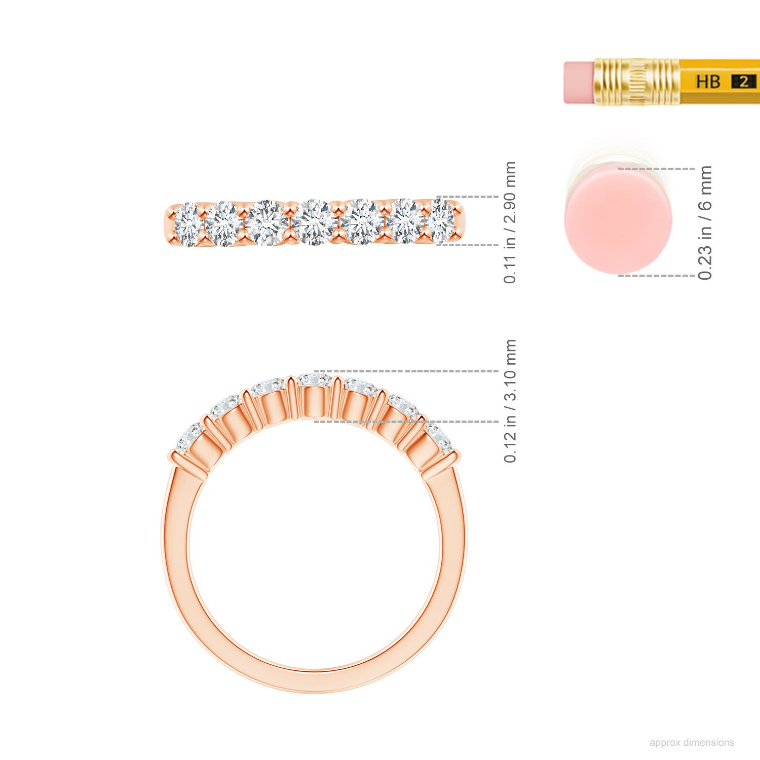 G, VS2 / 0.74 CT / 14 KT Rose Gold