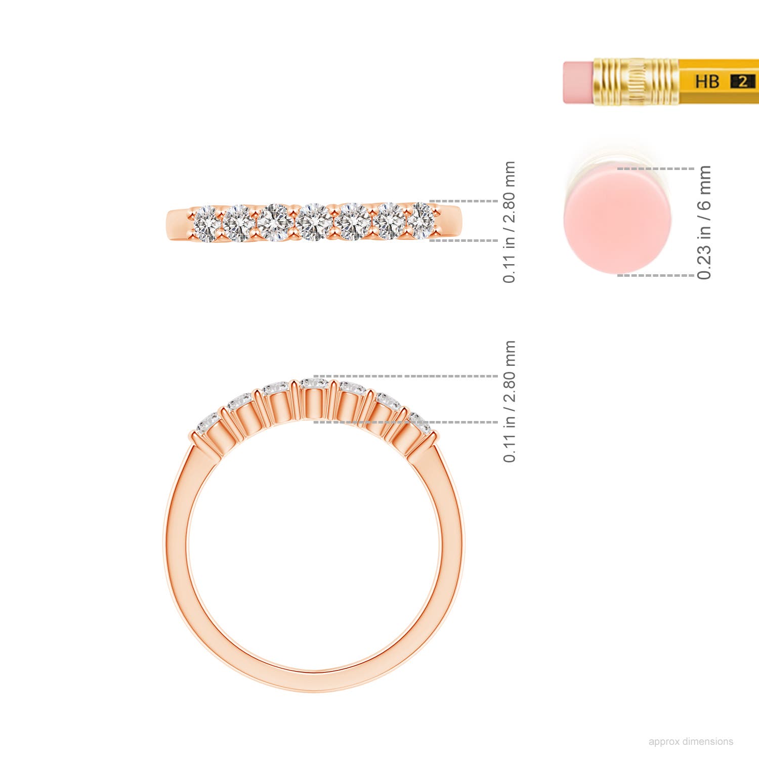 I-J, I1-I2 / 0.48 CT / 14 KT Rose Gold