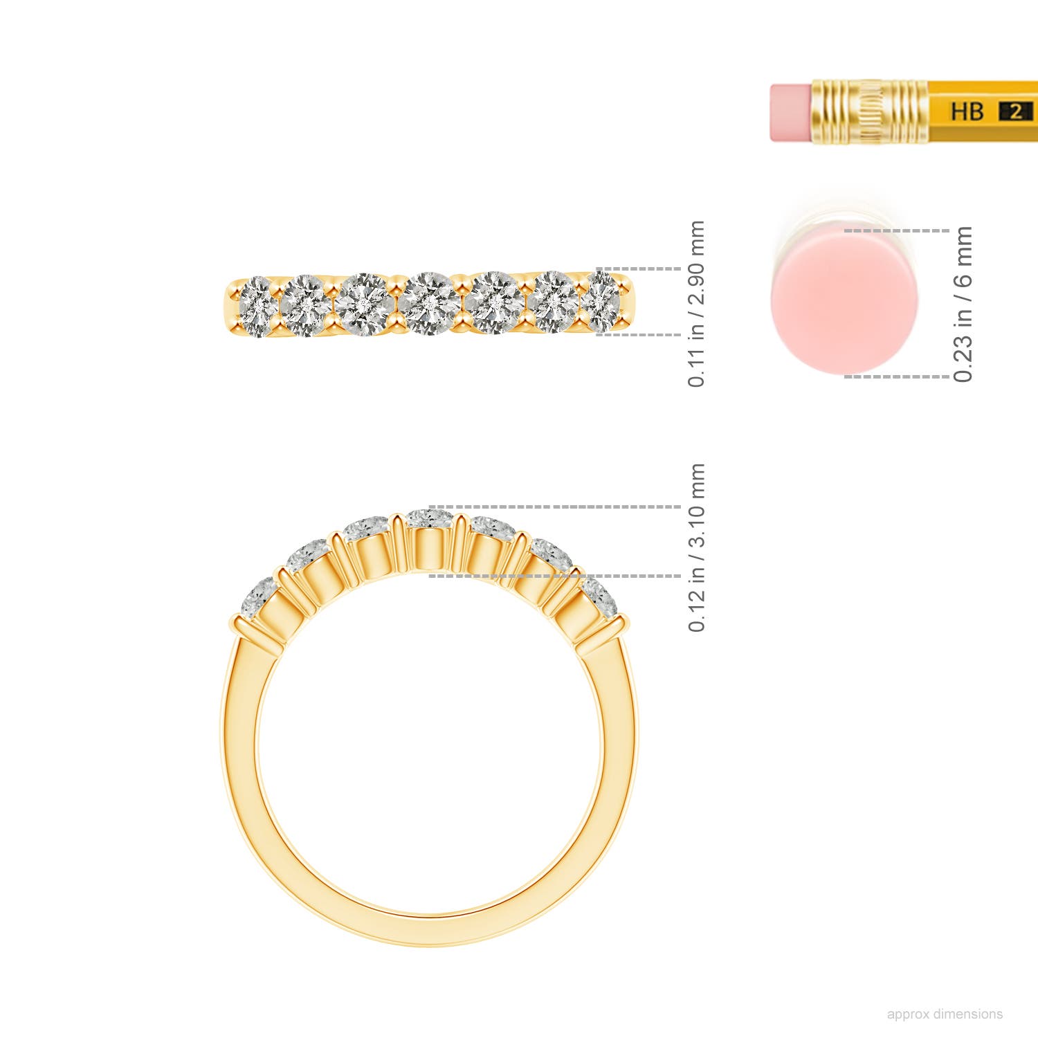 K, I3 / 0.74 CT / 14 KT Yellow Gold