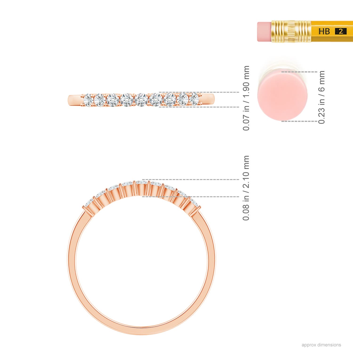 G, VS2 / 0.19 CT / 14 KT Rose Gold