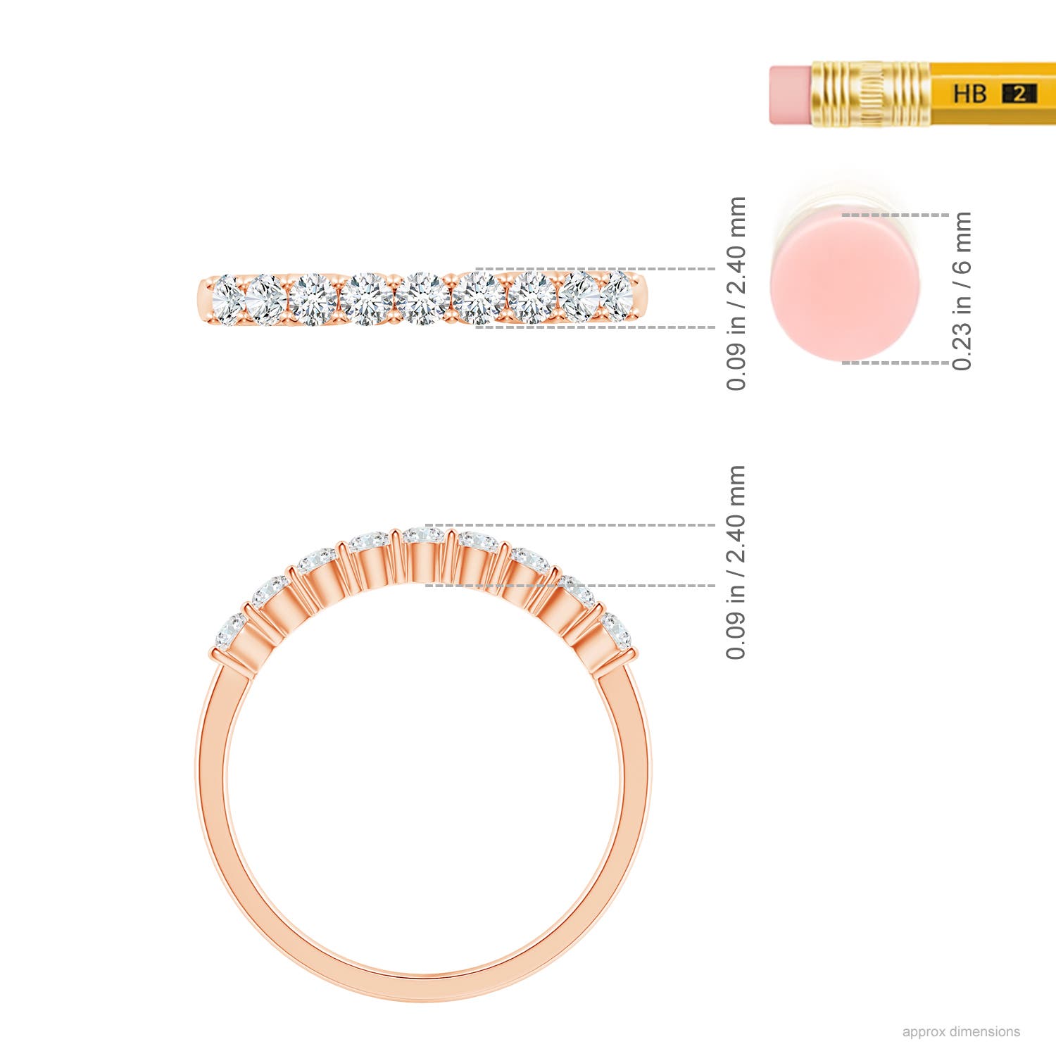 G, VS2 / 0.47 CT / 14 KT Rose Gold