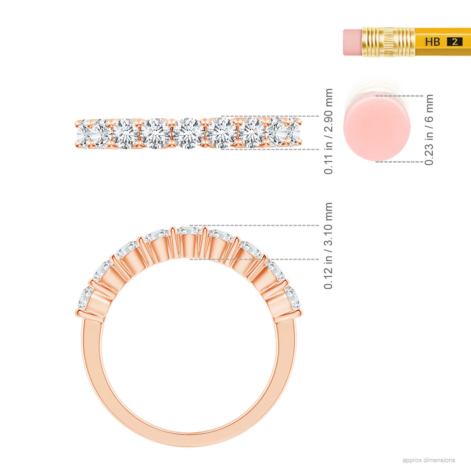 G, VS2 / 0.95 CT / 14 KT Rose Gold