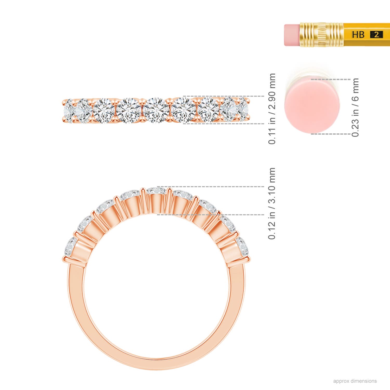 H, SI2 / 0.95 CT / 14 KT Rose Gold