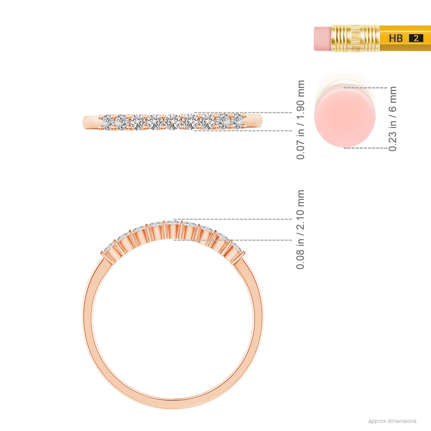 I-J, I1-I2 / 0.19 CT / 14 KT Rose Gold