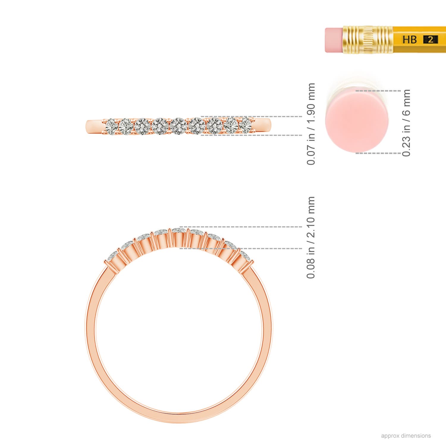 K, I3 / 0.19 CT / 14 KT Rose Gold