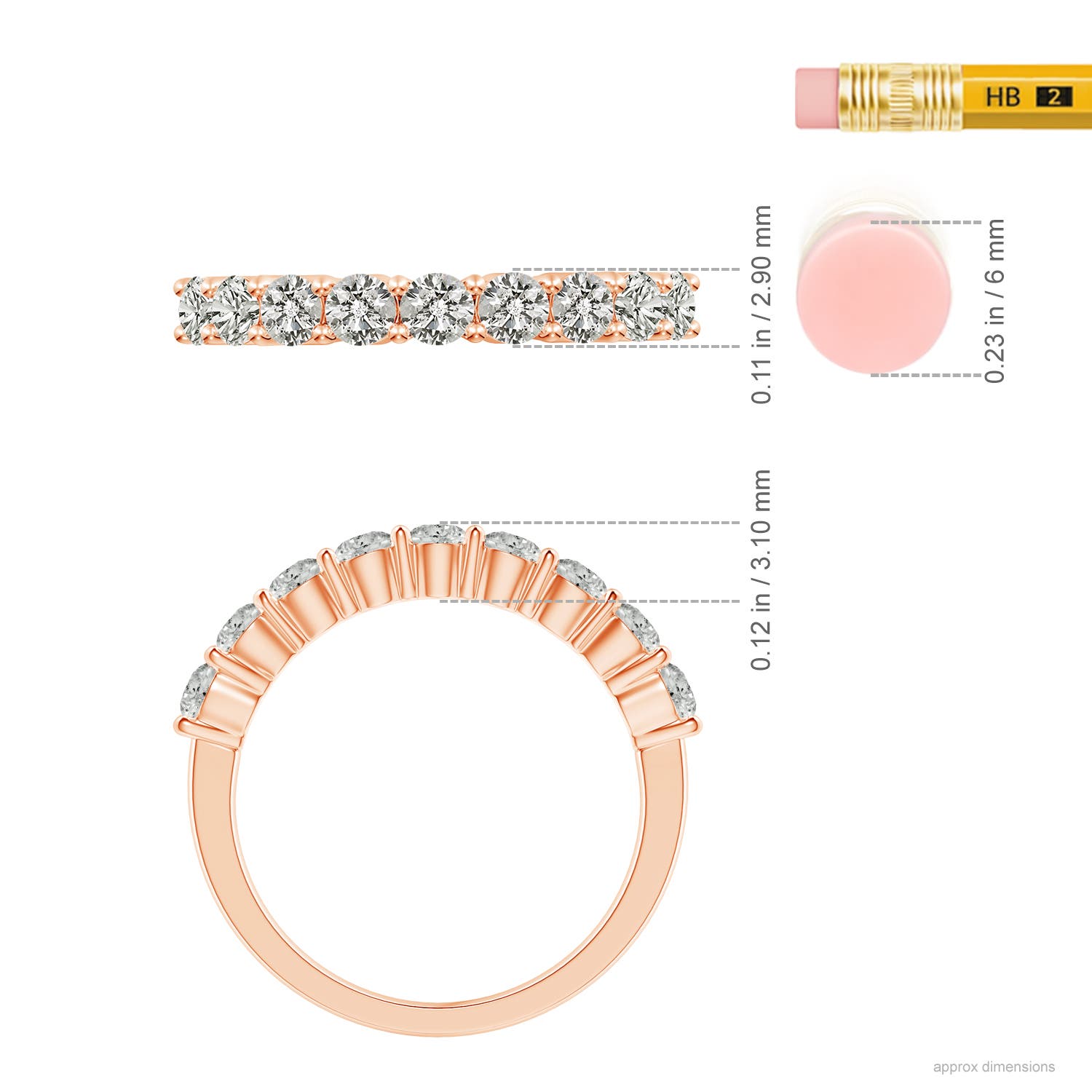 K, I3 / 0.95 CT / 14 KT Rose Gold