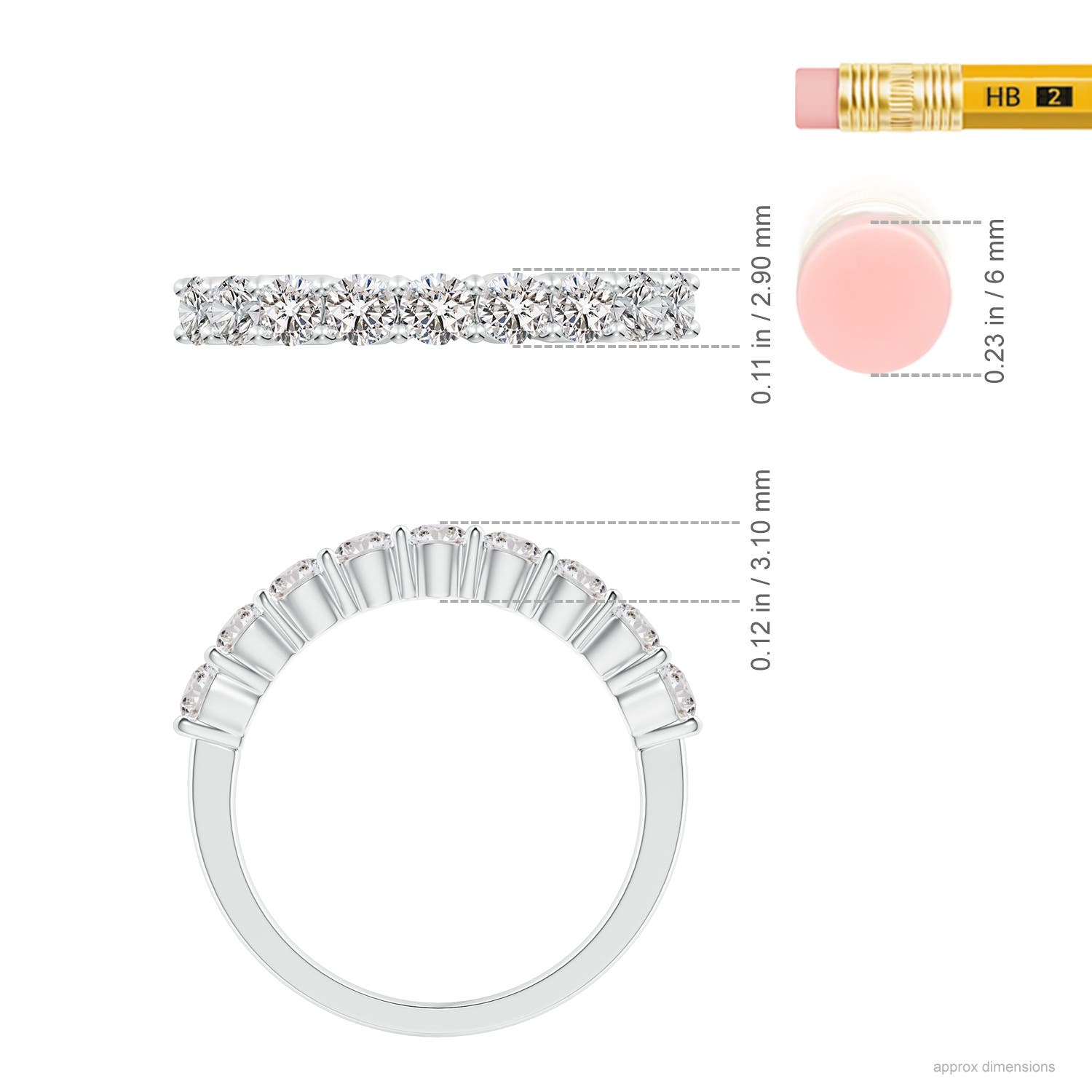 I-J, I1-I2 / 0.95 CT / 14 KT White Gold