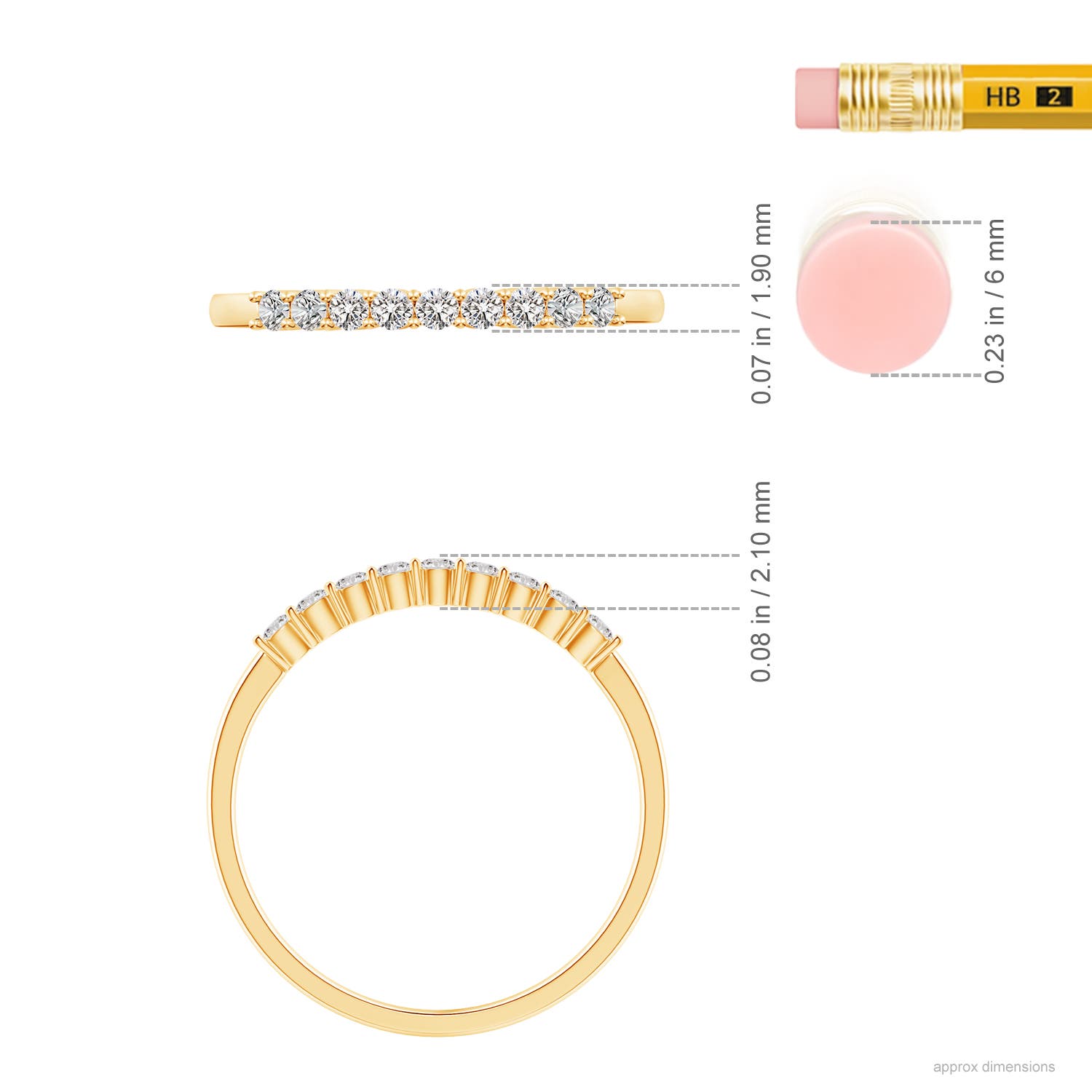 I-J, I1-I2 / 0.19 CT / 14 KT Yellow Gold