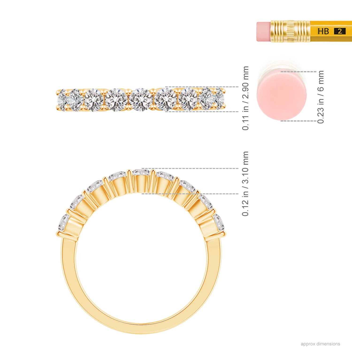 I-J, I1-I2 / 0.95 CT / 14 KT Yellow Gold