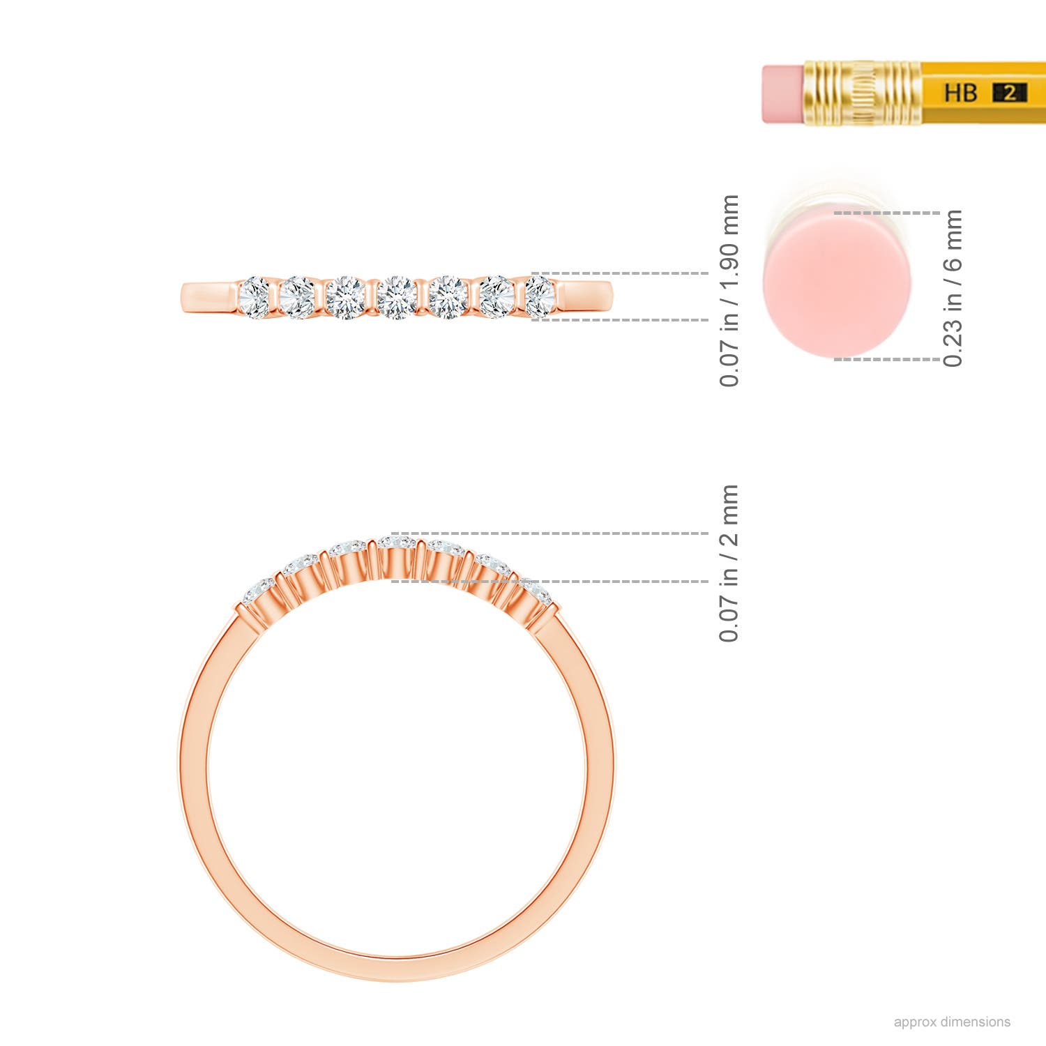 G, VS2 / 0.2 CT / 14 KT Rose Gold