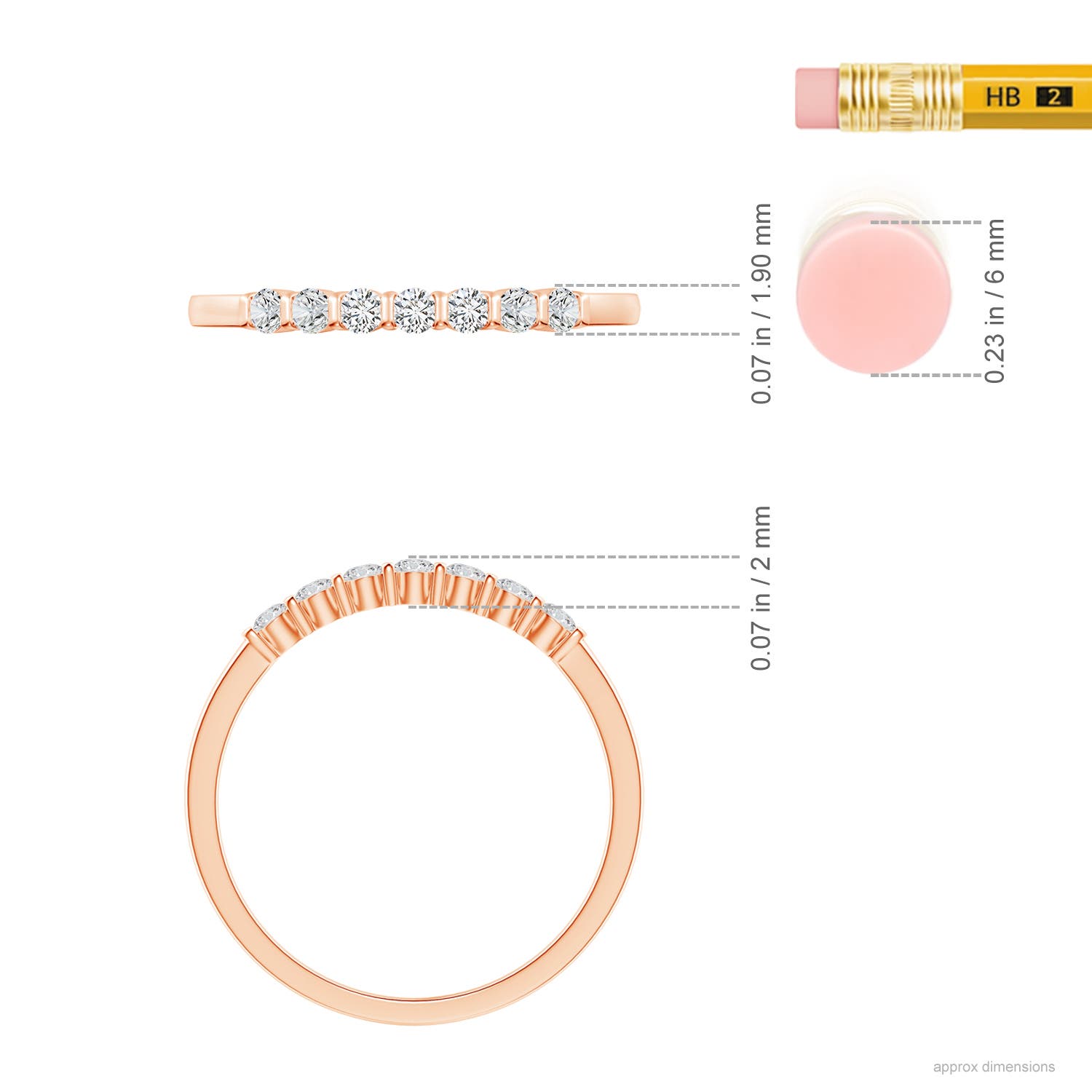 H, SI2 / 0.2 CT / 14 KT Rose Gold