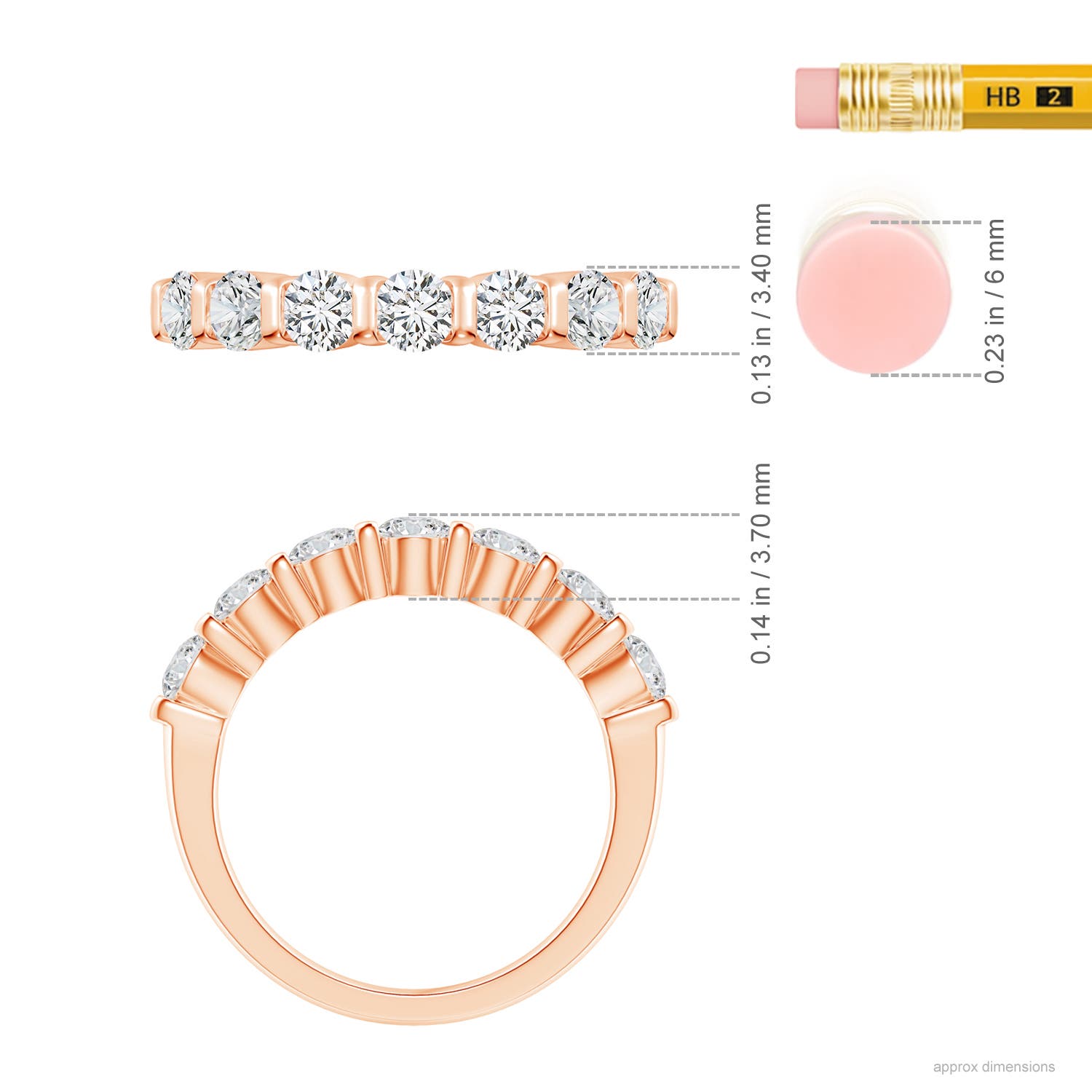 H, SI2 / 1.02 CT / 14 KT Rose Gold