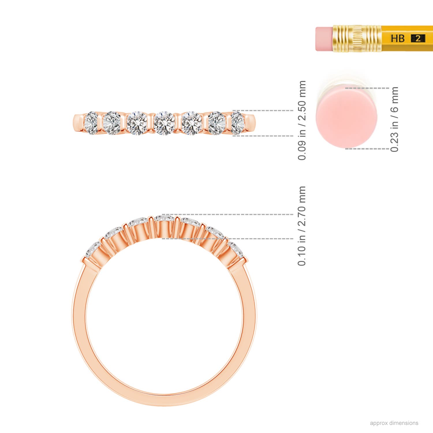 I-J, I1-I2 / 0.48 CT / 14 KT Rose Gold