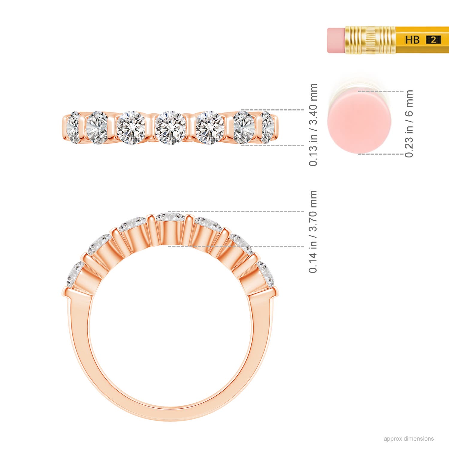 I-J, I1-I2 / 1.02 CT / 14 KT Rose Gold