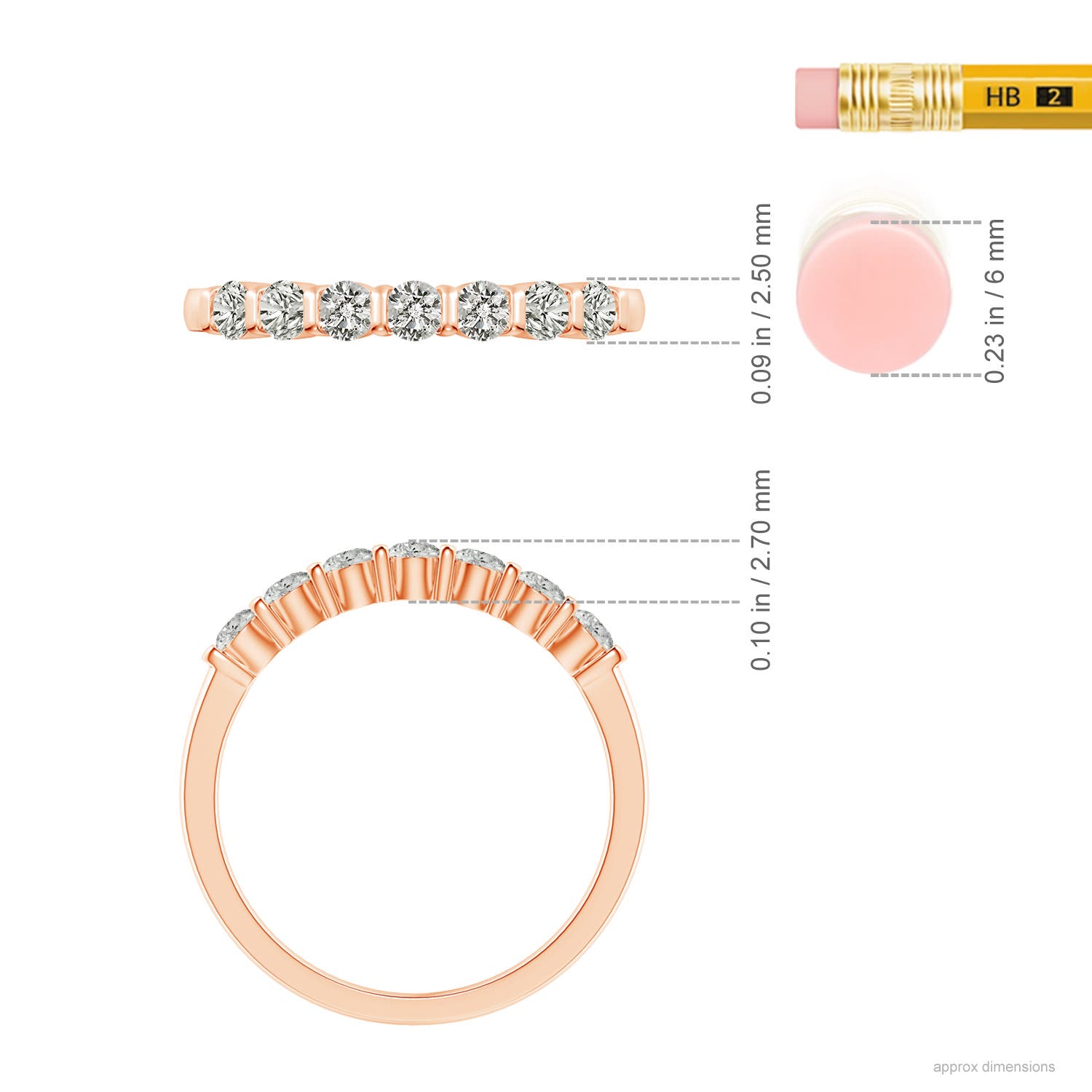 K, I3 / 0.48 CT / 14 KT Rose Gold