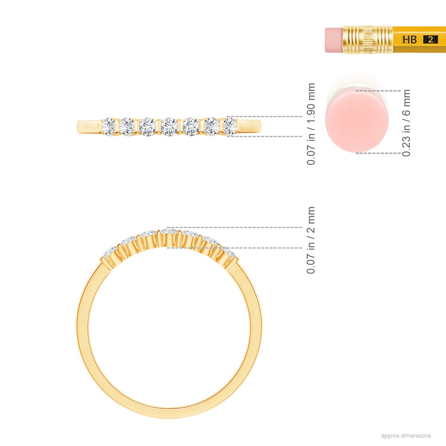 G, VS2 / 0.2 CT / 14 KT Yellow Gold