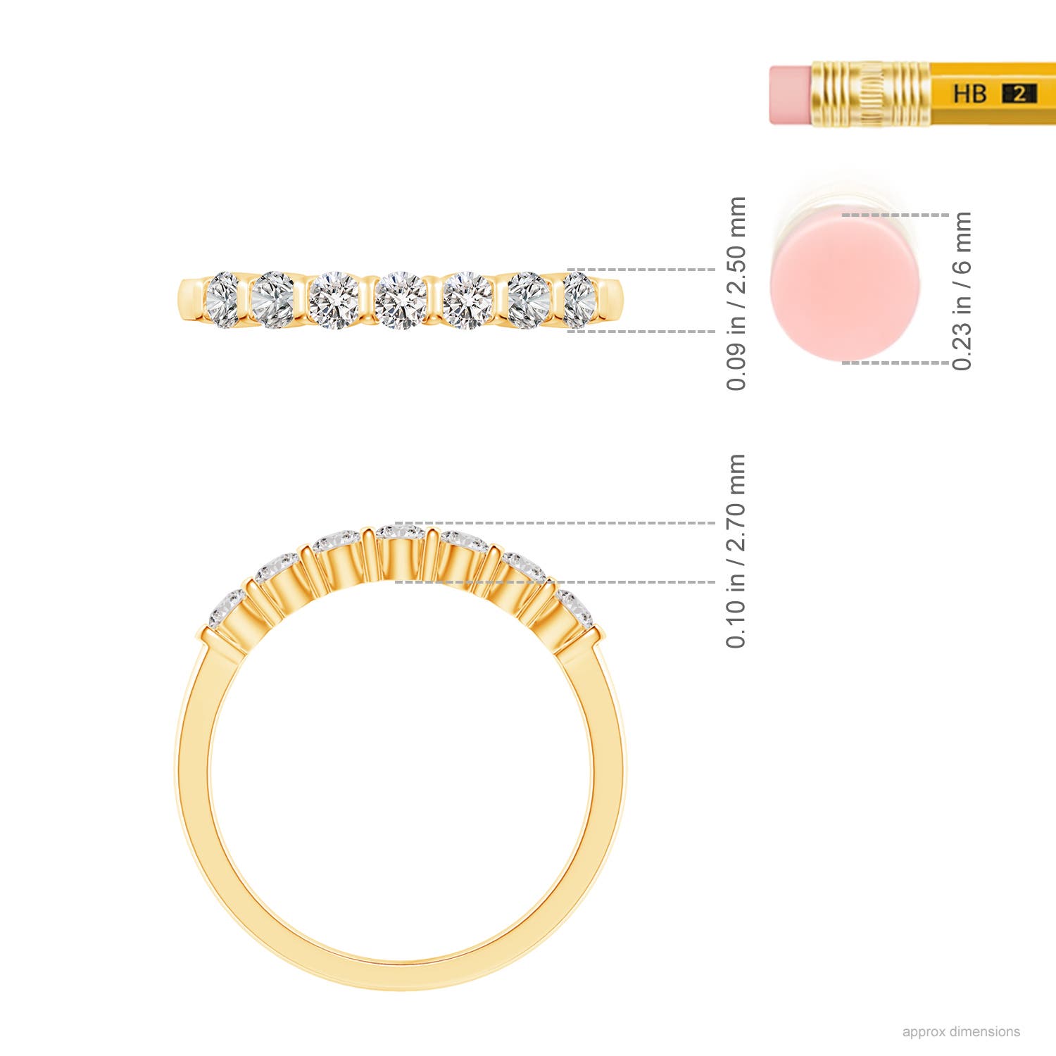 I-J, I1-I2 / 0.48 CT / 14 KT Yellow Gold