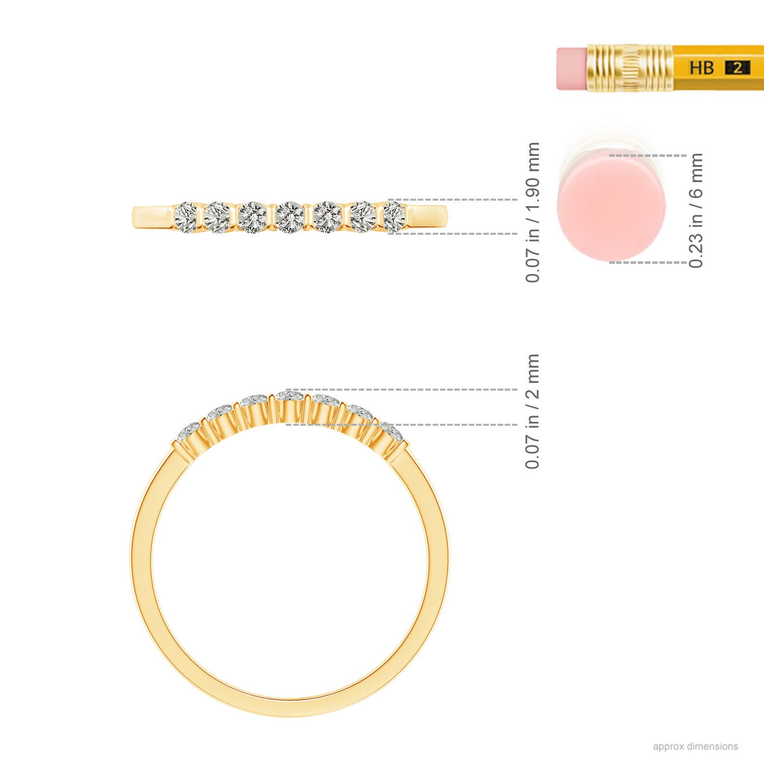 K, I3 / 0.2 CT / 14 KT Yellow Gold