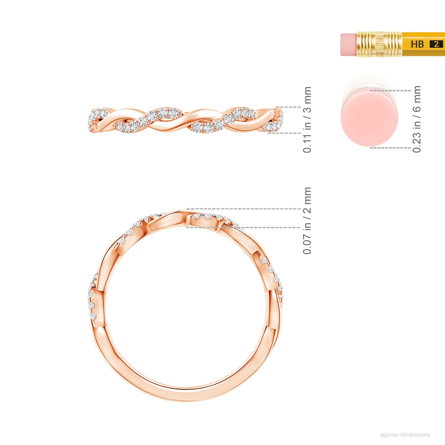 G, VS2 / 0.14 CT / 14 KT Rose Gold