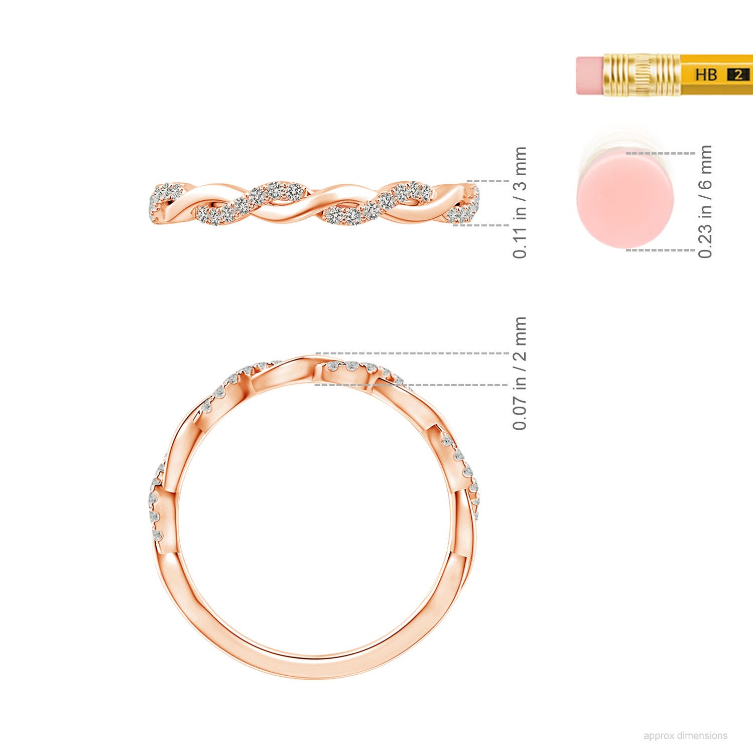 K, I3 / 0.14 CT / 14 KT Rose Gold