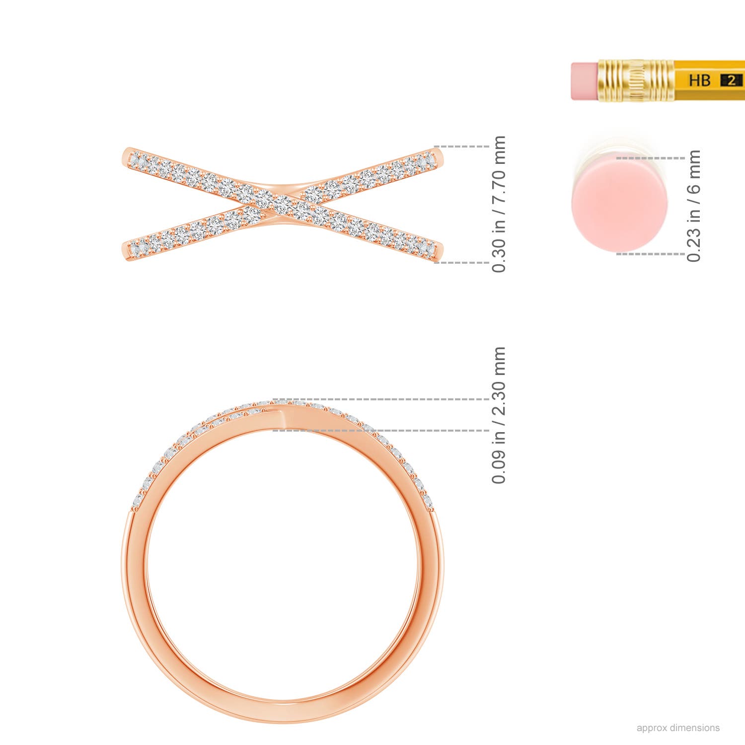 H, SI2 / 0.27 CT / 14 KT Rose Gold