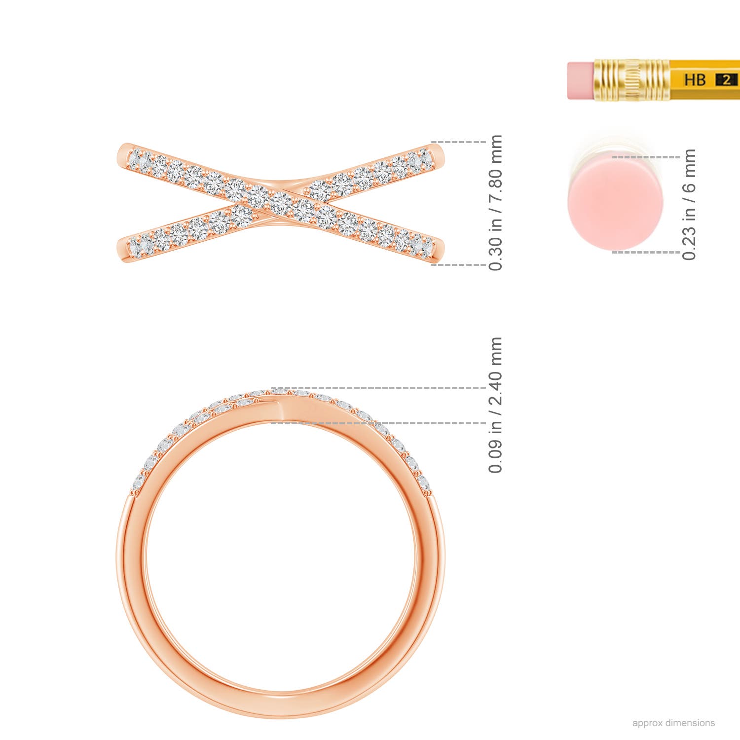 H, SI2 / 0.34 CT / 14 KT Rose Gold