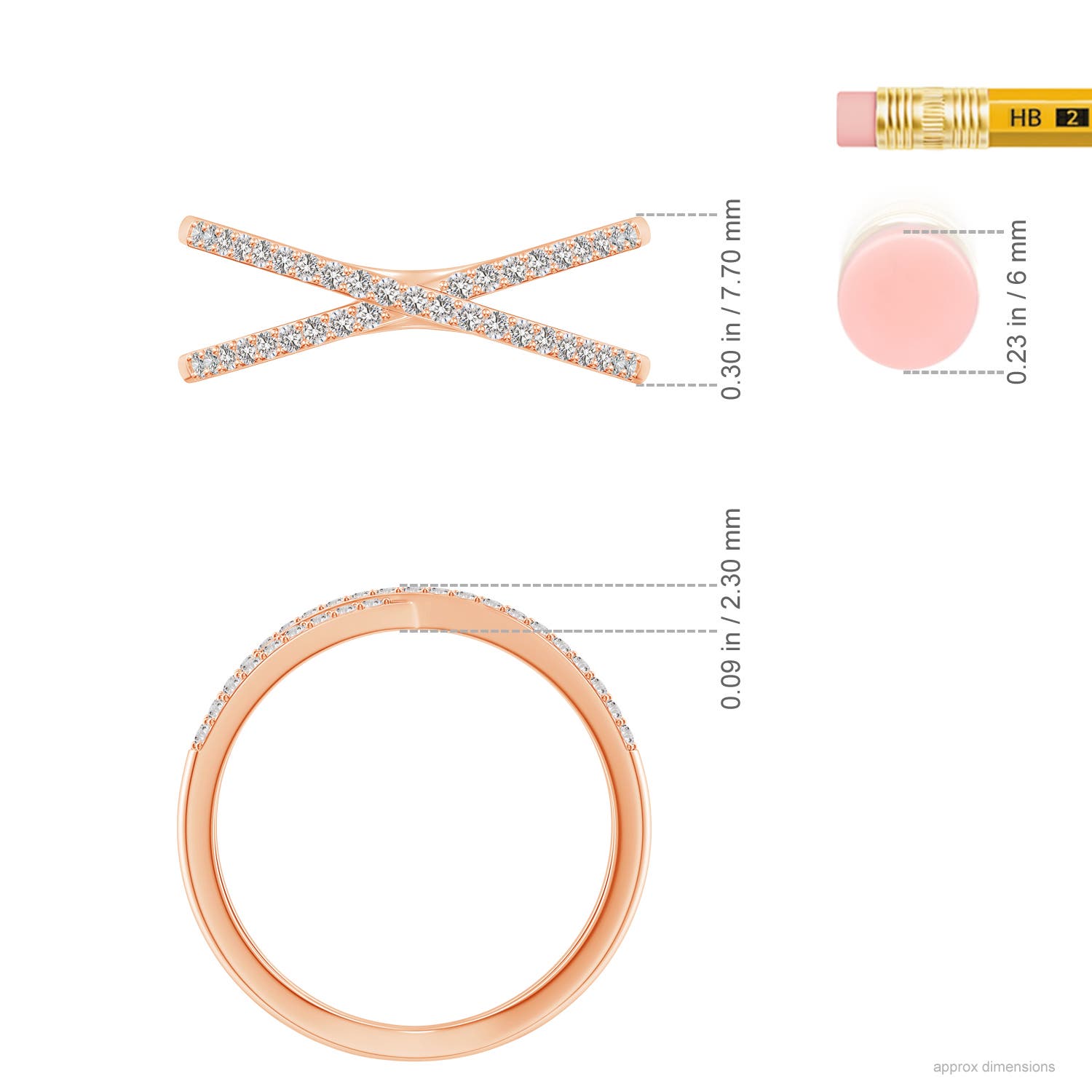 I-J, I1-I2 / 0.27 CT / 14 KT Rose Gold