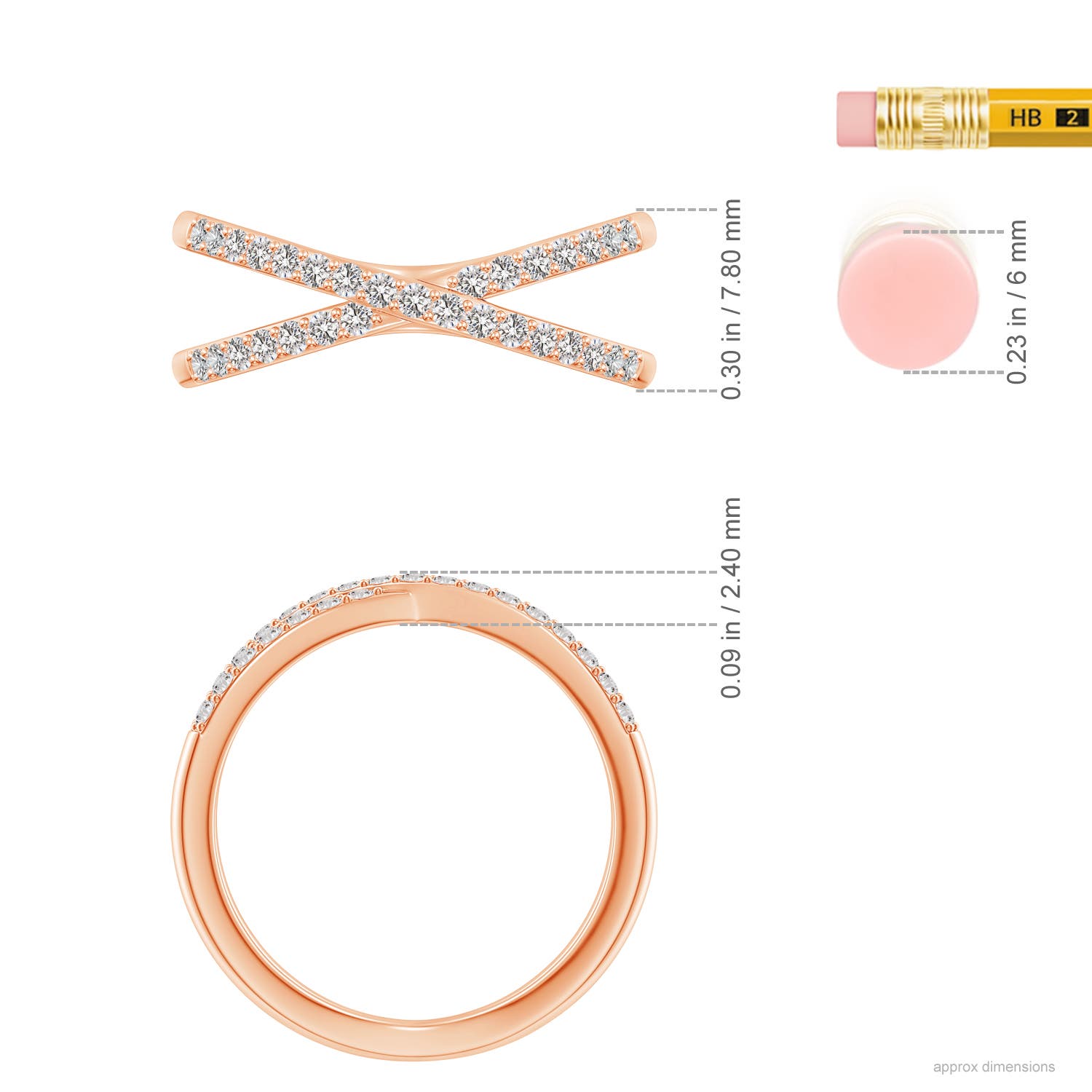 I-J, I1-I2 / 0.34 CT / 14 KT Rose Gold