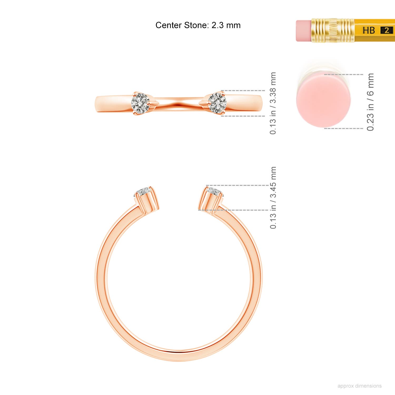 K, I3 / 0.1 CT / 14 KT Rose Gold