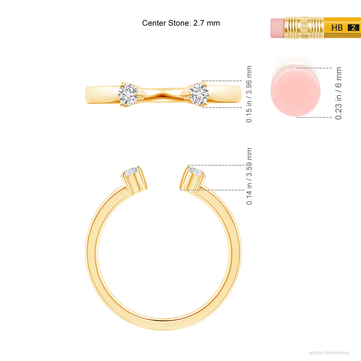 H, SI2 / 0.16 CT / 14 KT Yellow Gold