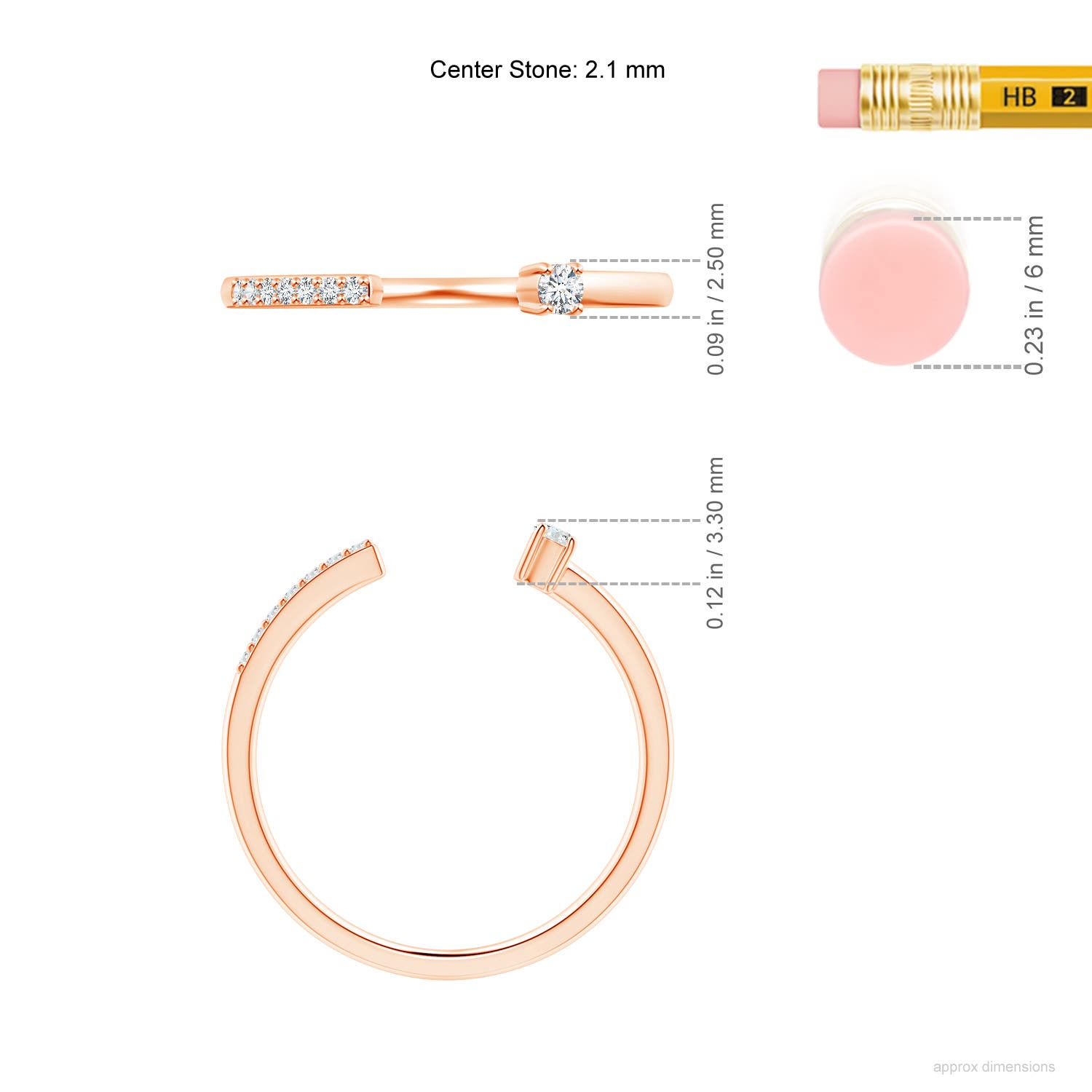 G, VS2 / 0.1 CT / 14 KT Rose Gold