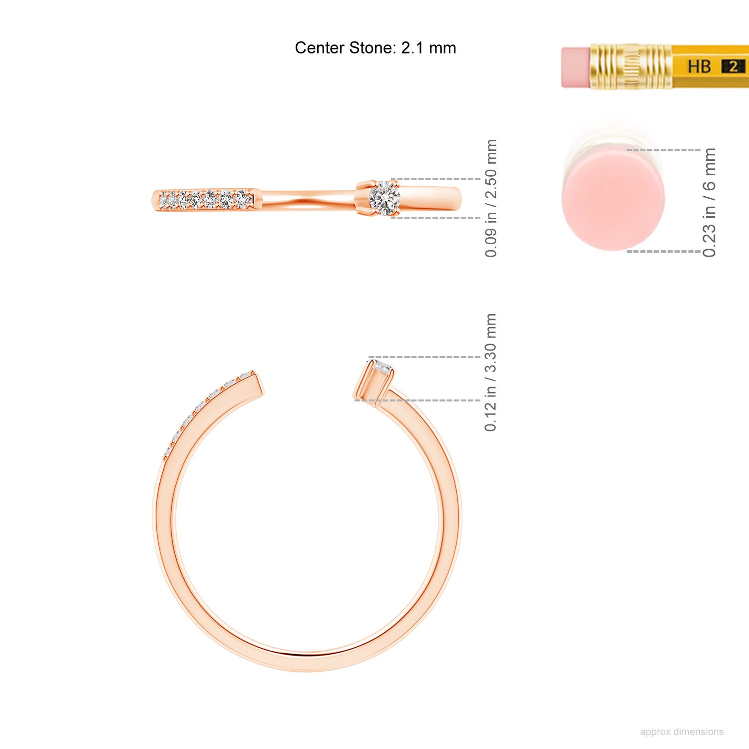 I-J, I1-I2 / 0.1 CT / 14 KT Rose Gold