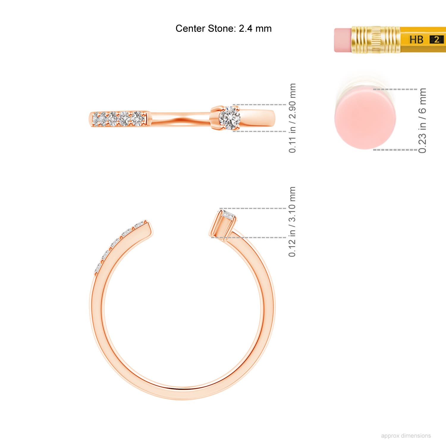 I-J, I1-I2 / 0.15 CT / 14 KT Rose Gold