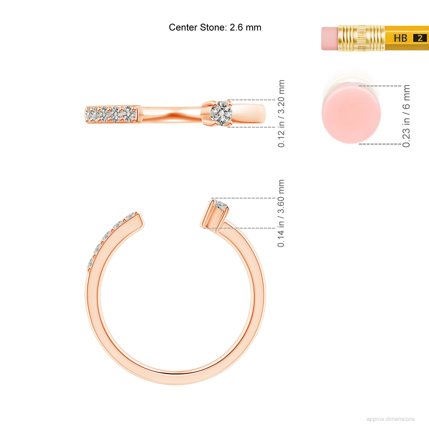 K, I3 / 0.2 CT / 14 KT Rose Gold