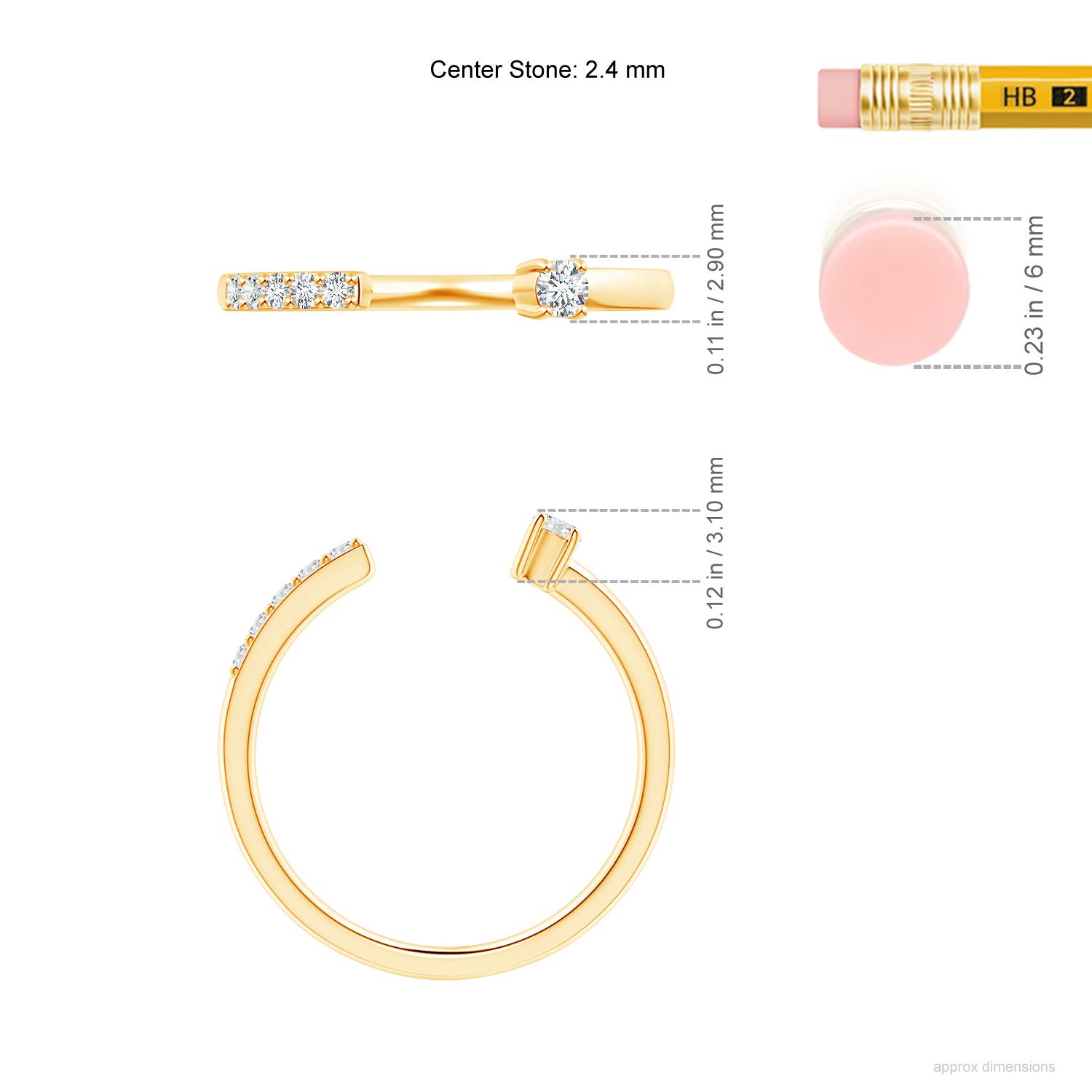 G, VS2 / 0.15 CT / 14 KT Yellow Gold