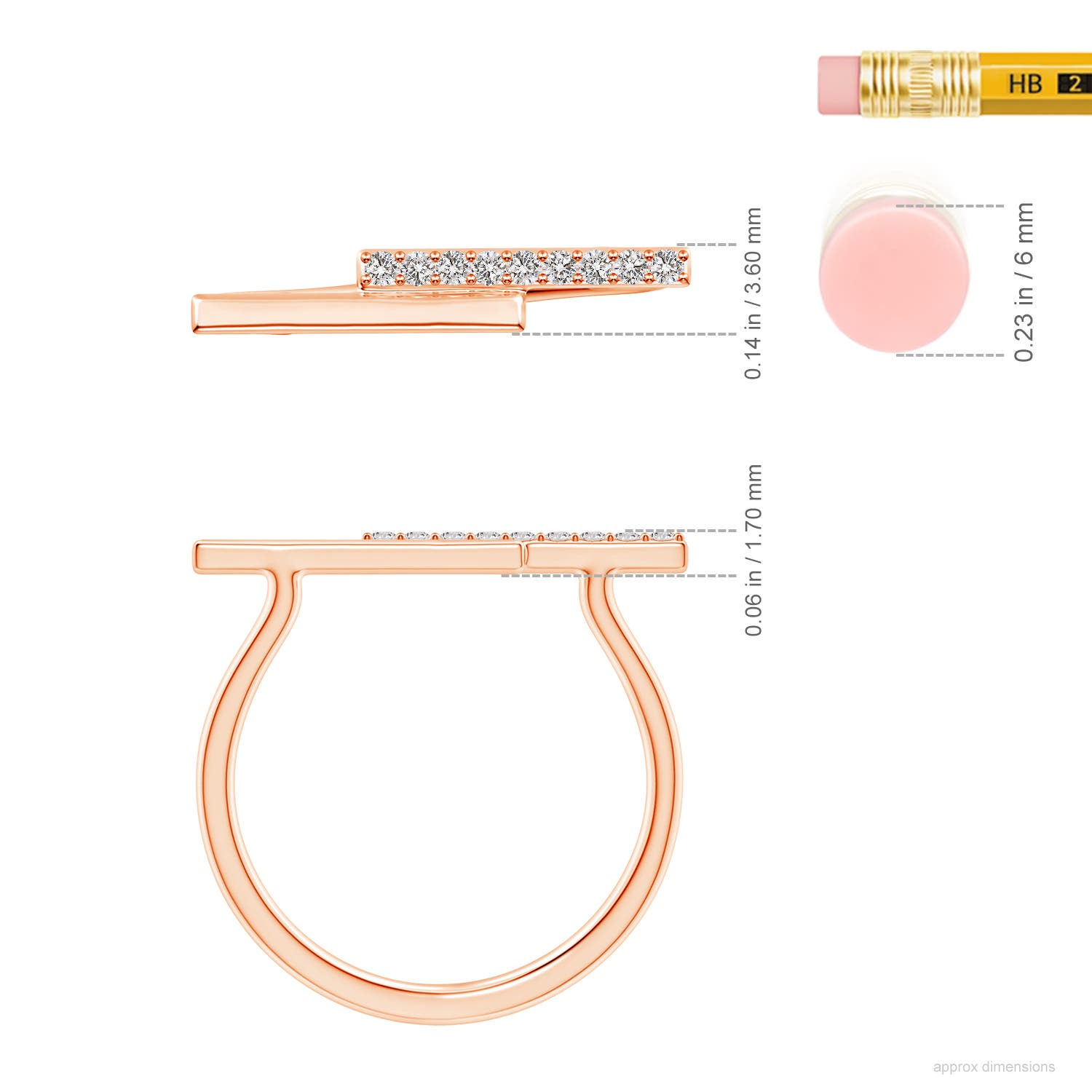 I-J, I1-I2 / 0.09 CT / 14 KT Rose Gold