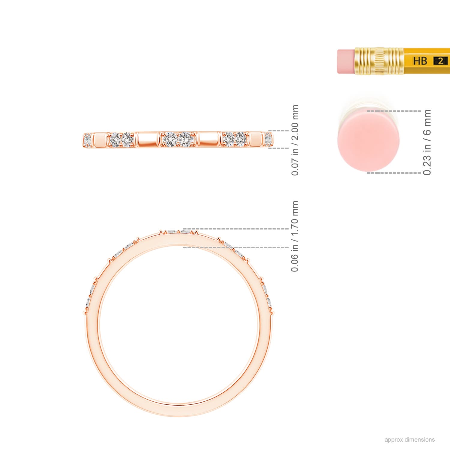 I-J, I1-I2 / 0.14 CT / 14 KT Rose Gold