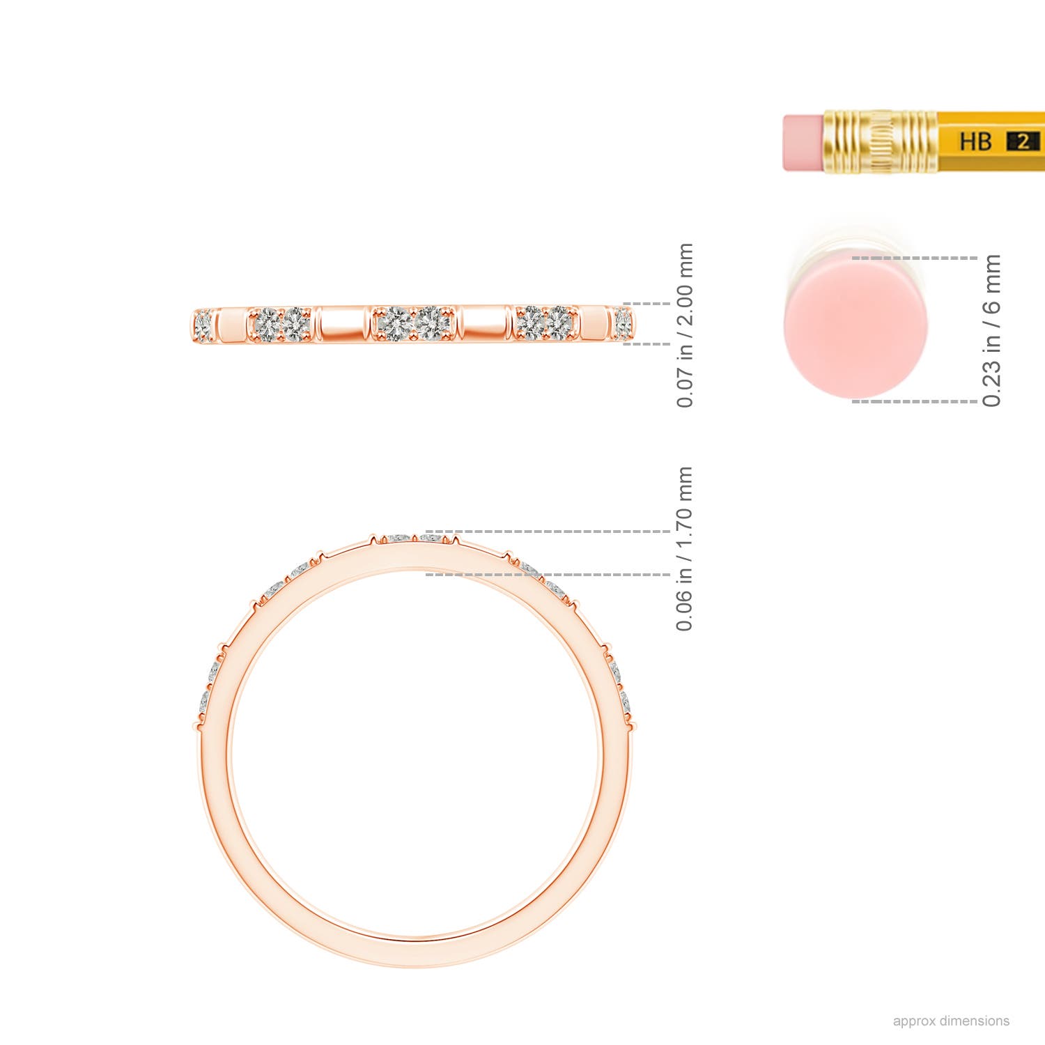 K, I3 / 0.14 CT / 14 KT Rose Gold