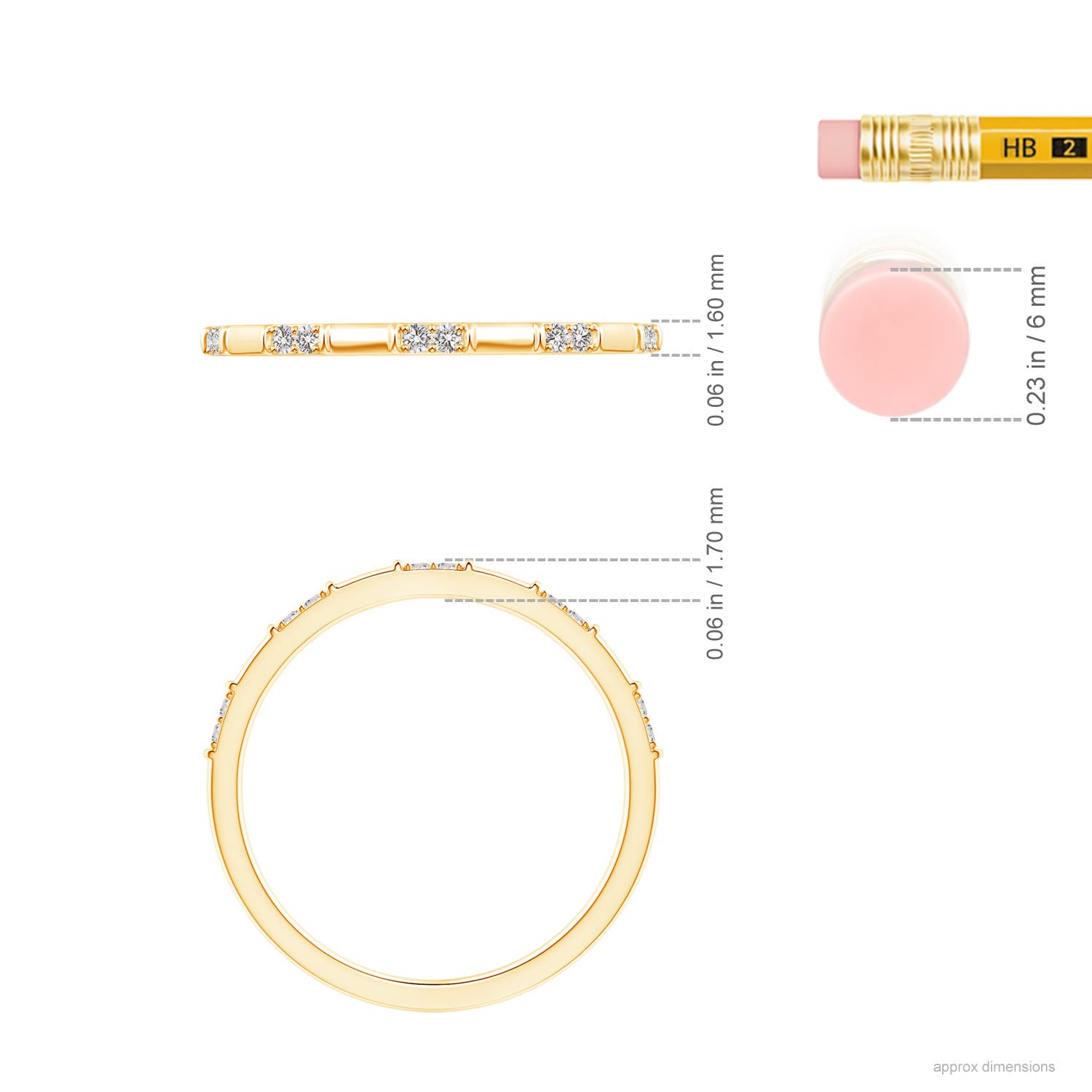 I-J, I1-I2 / 0.08 CT / 14 KT Yellow Gold