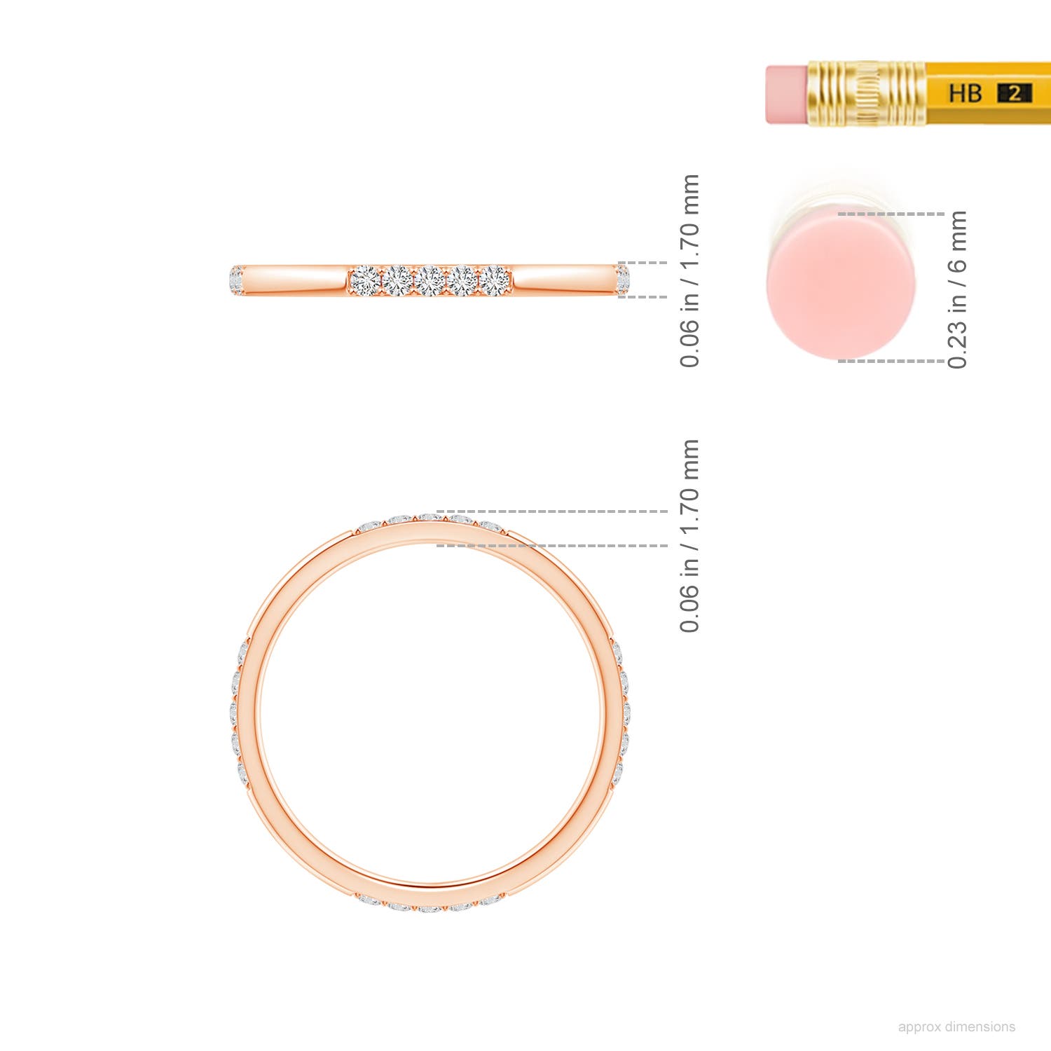 H, SI2 / 0.2 CT / 14 KT Rose Gold