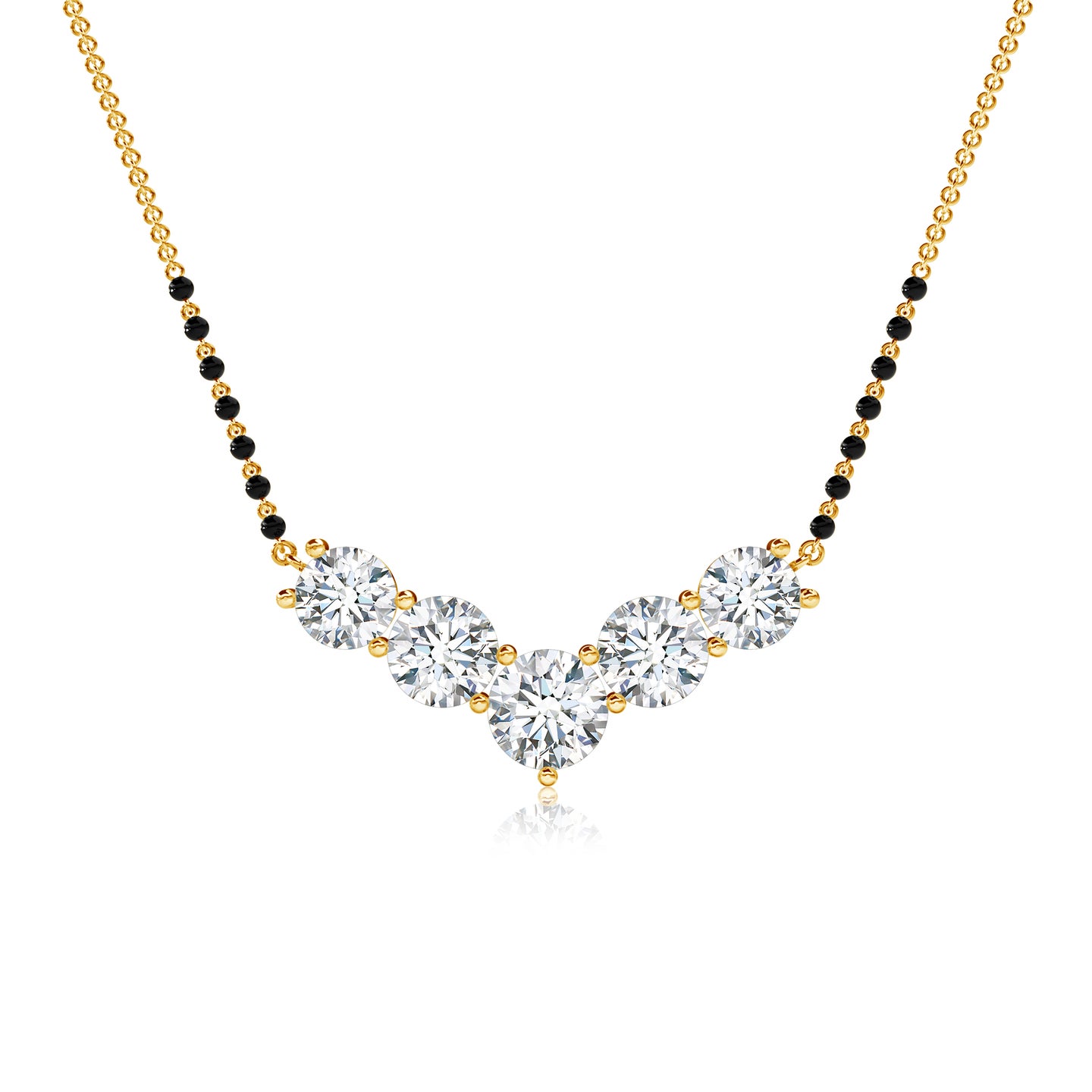 Classic Five Stone Lab-Grown Diamond Mangalsutra
