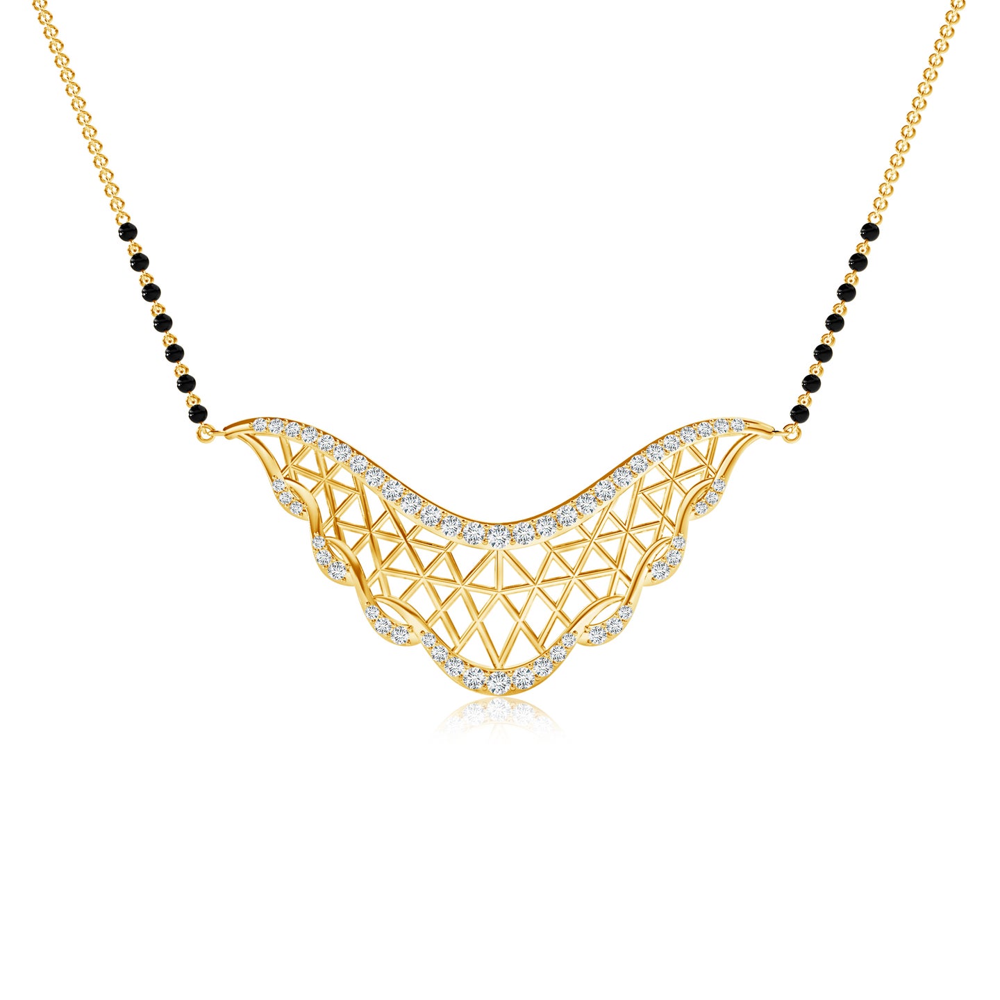 Lab-Grown Diamond Filigree Fusion Mangalsutra